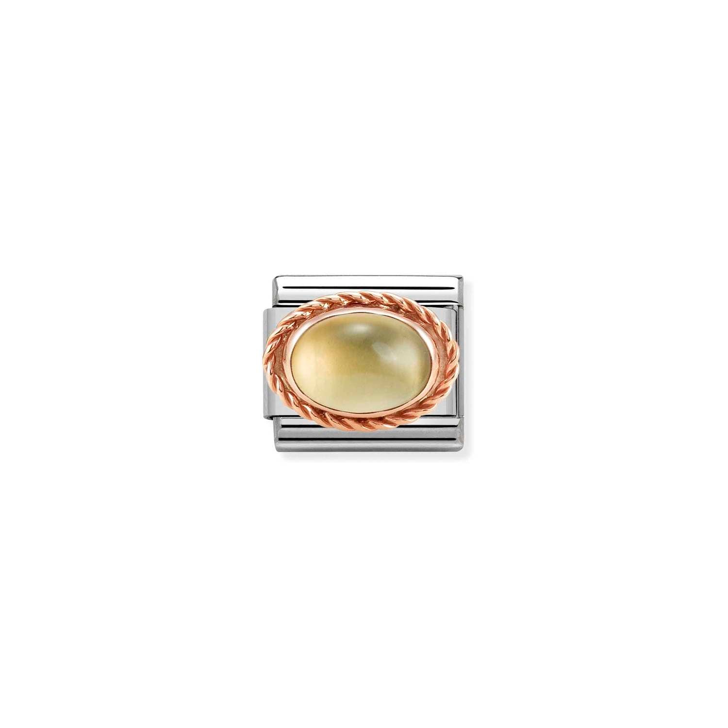 Nomination Classic RICH SETTING STONE 9ct Rose Gold CITRINE Charm