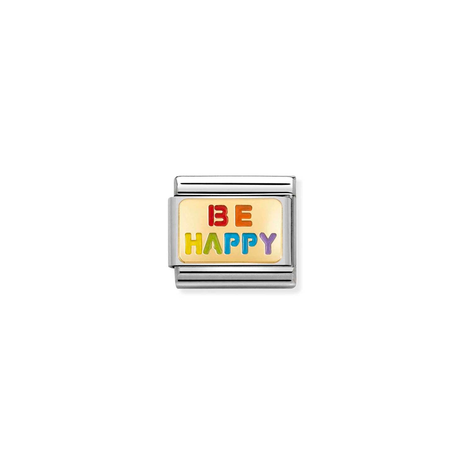 Nomination Classic Gold BE HAPPY rainbow Charm
