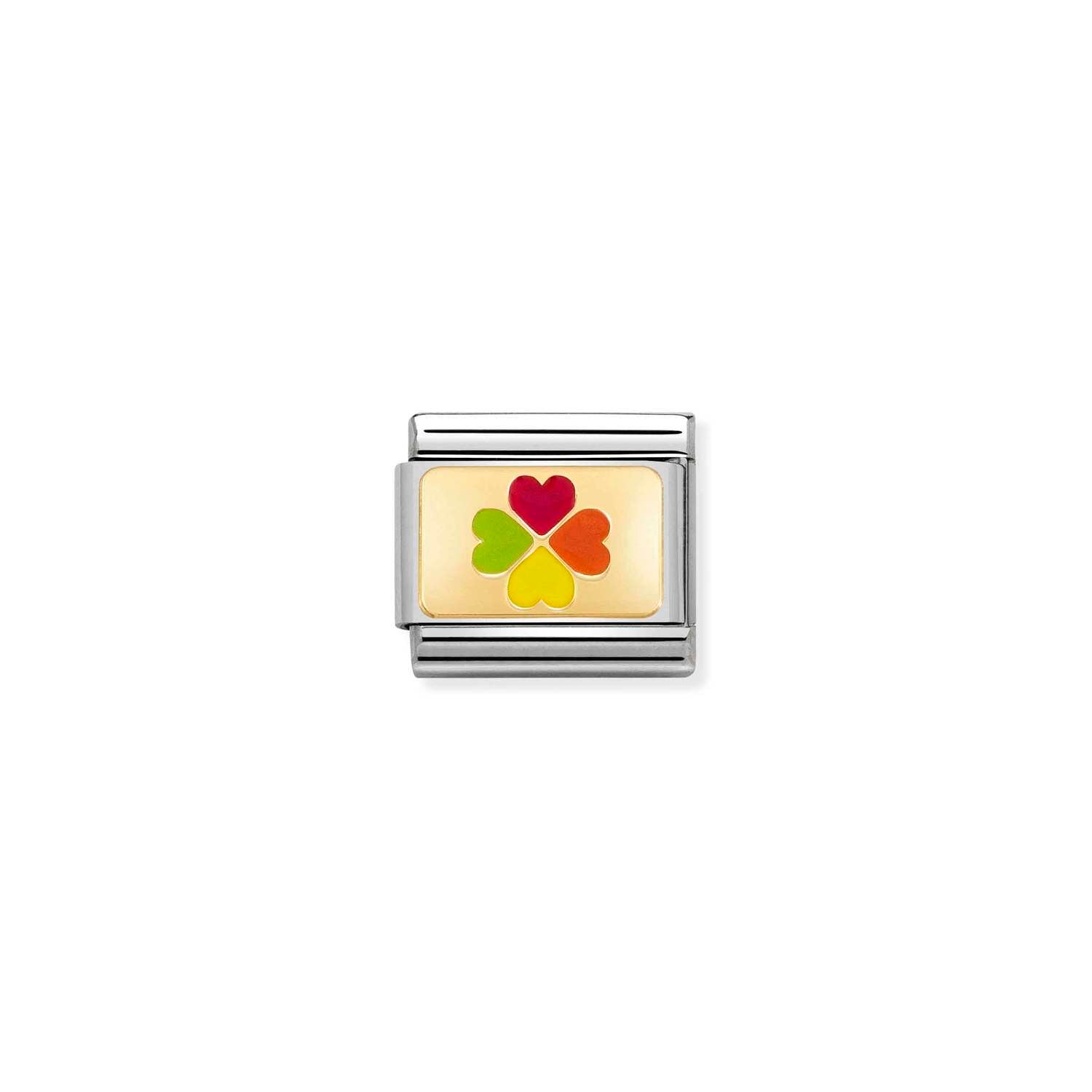 Nomination Classic Gold Rainbow four-leaf clover Charm