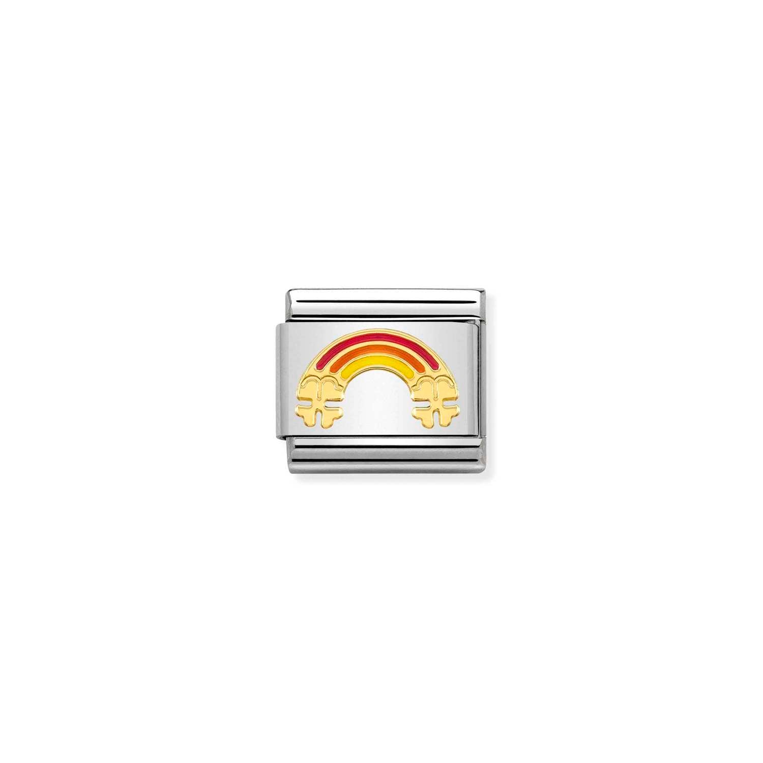 Nomination Classic Gold Rainbow with four-leaf clover Charm