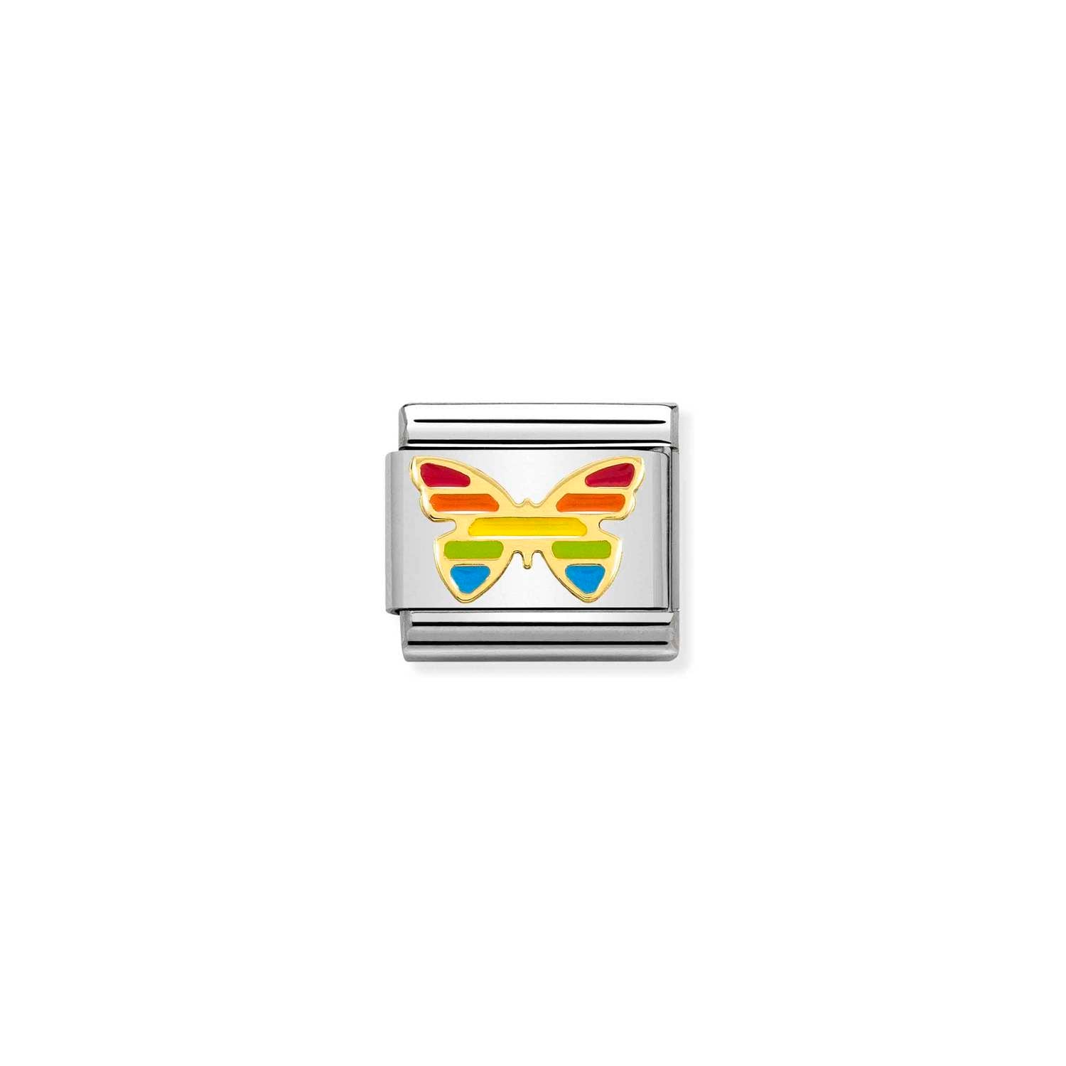 Nomination Classic Gold Rainbow butterfly Charm