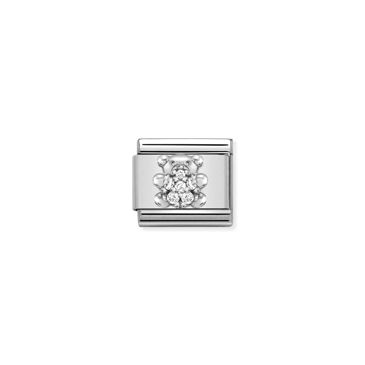 Nomination Classic silver WHITE Teddy Bear Charm