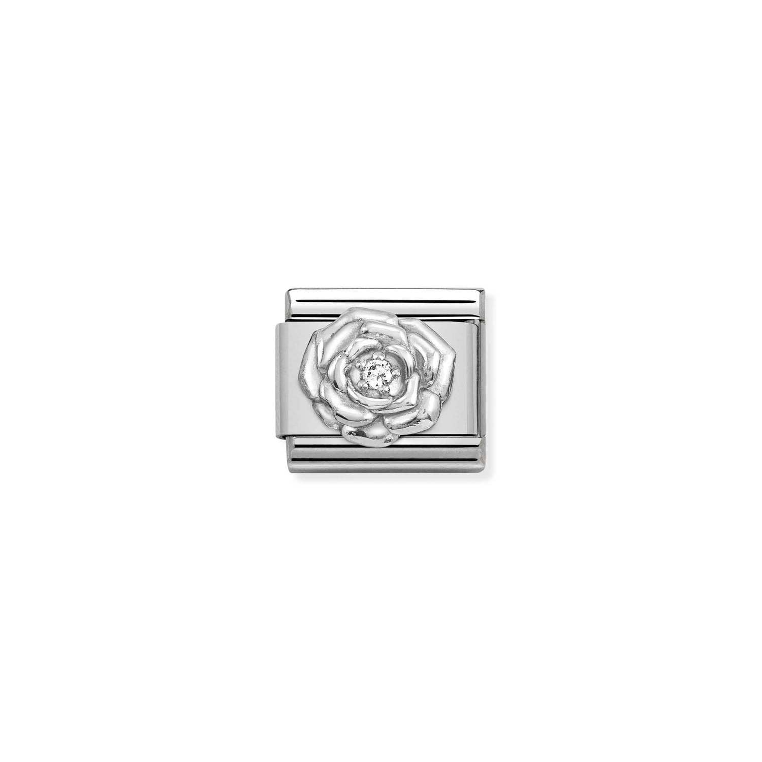 Nomination Classic Silver CZ Rose Charm