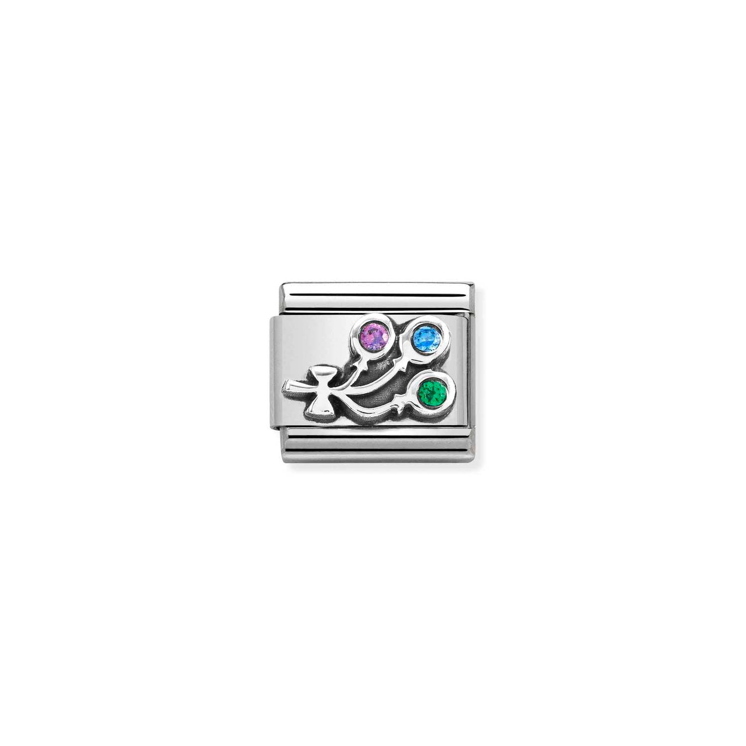 Nomination Classic Oxidised Silver CZ Balloons Charm