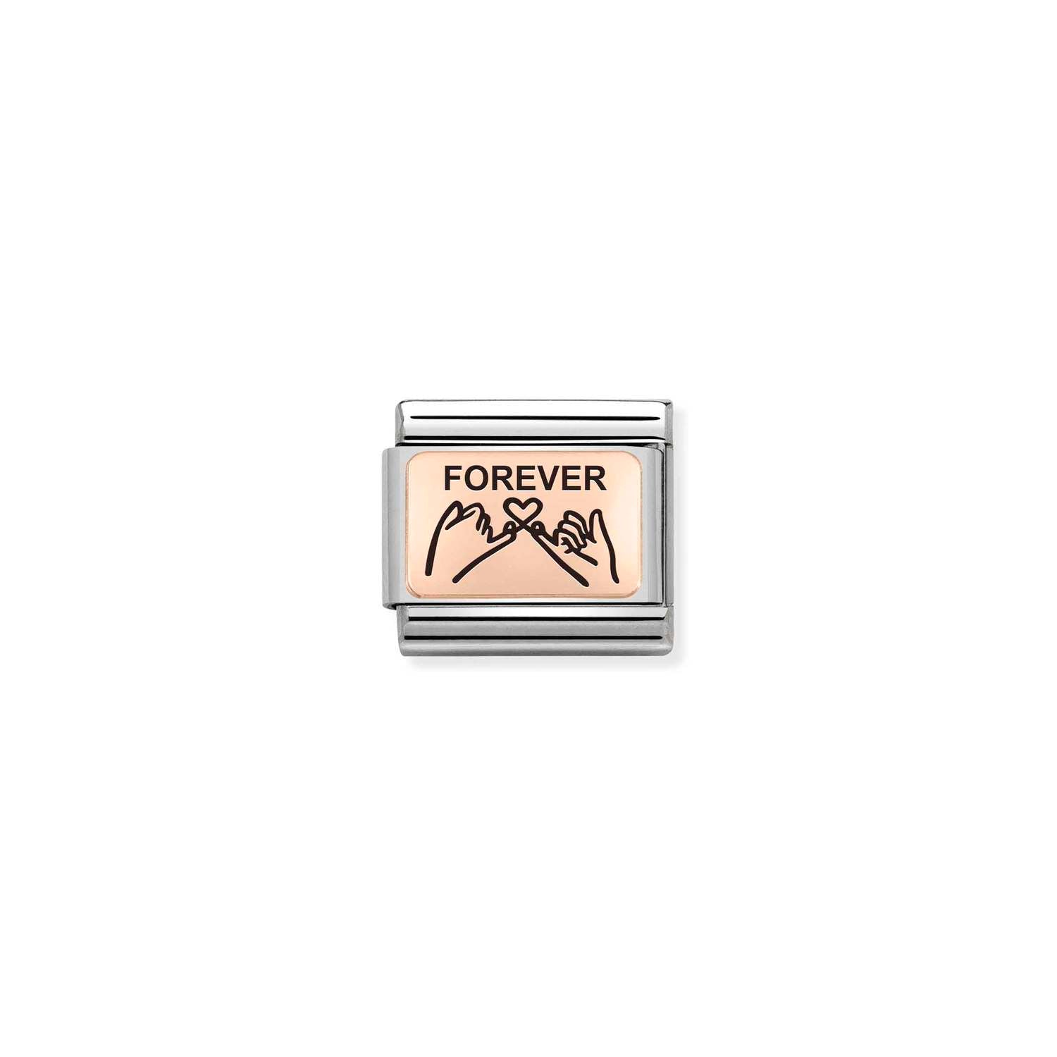 Nomination Classic PLATES 9ct Rose Gold Forever hands Charm