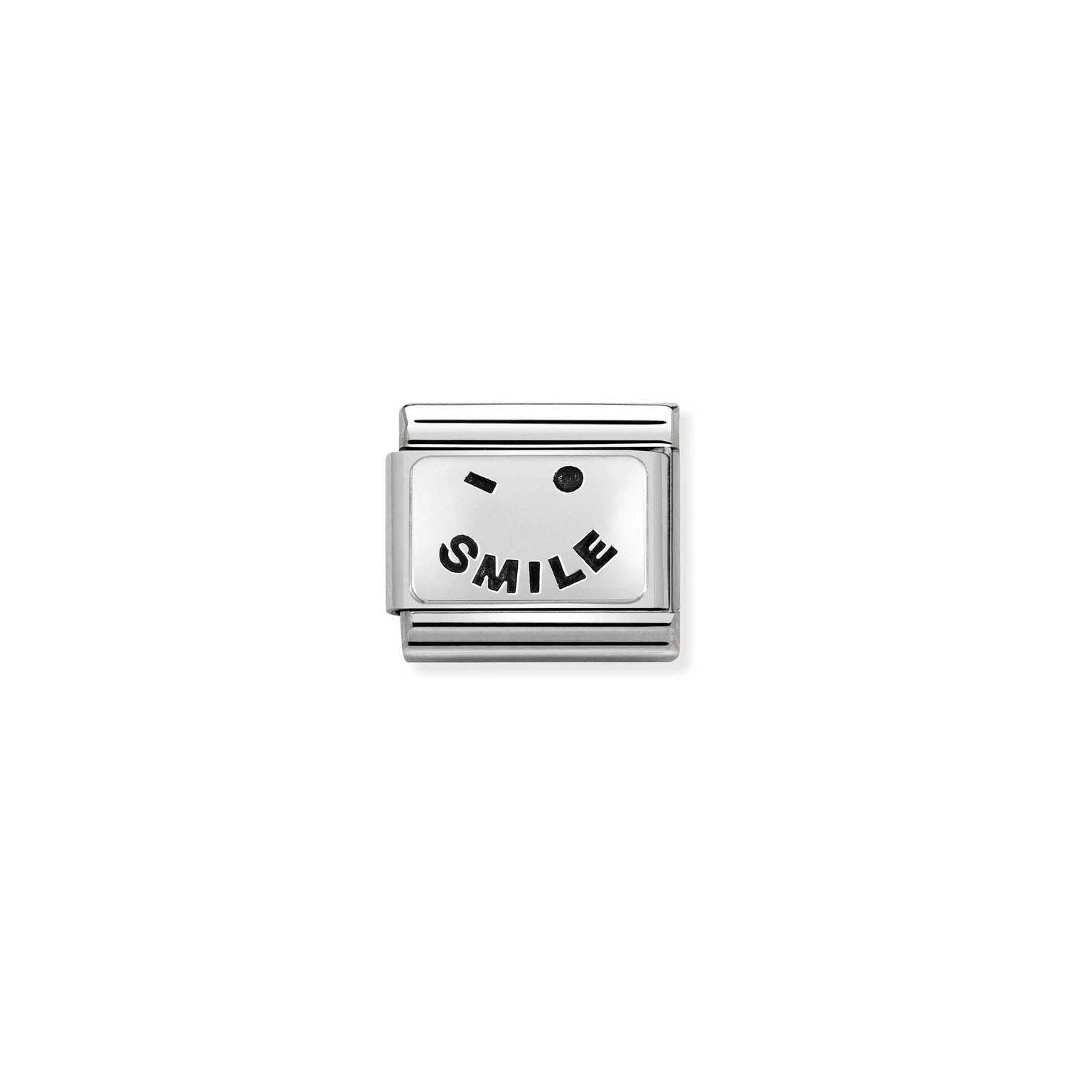 Nomination Classic OXYDISED PLATES 2 in Silver Smile Charm