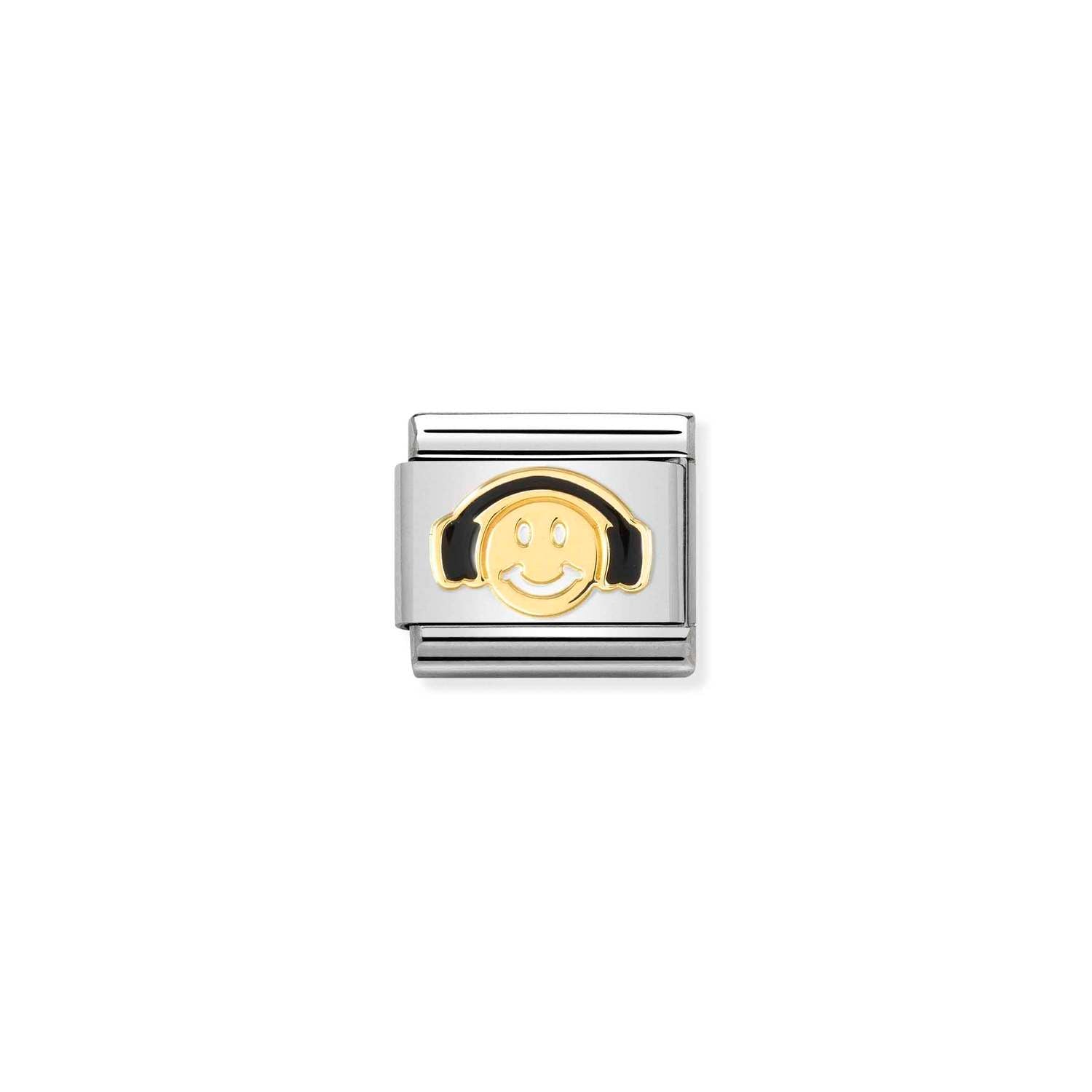 Nomination Classic Gold Smile with black headphones Charm