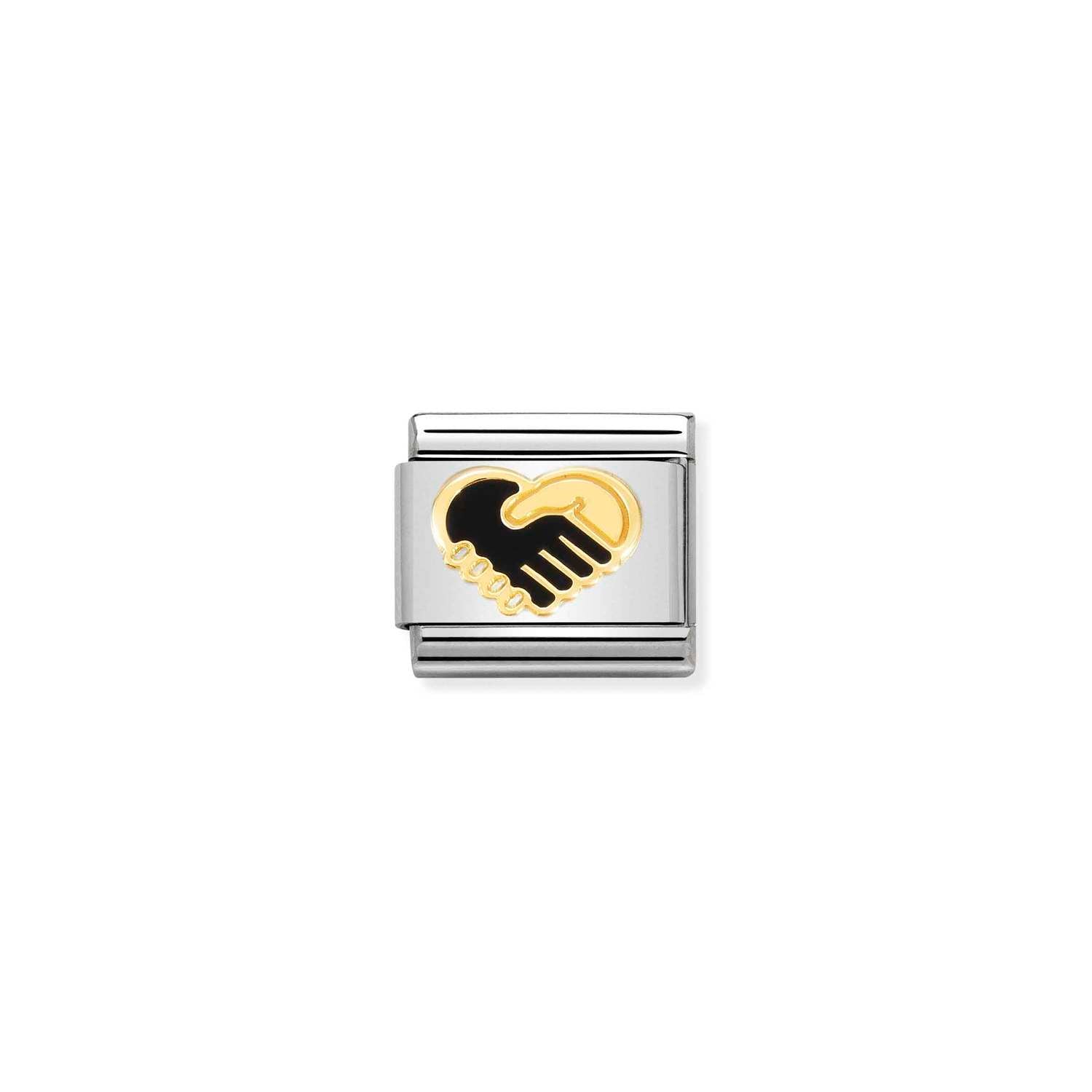 Nomination Classic Gold Heart Handshake Charm