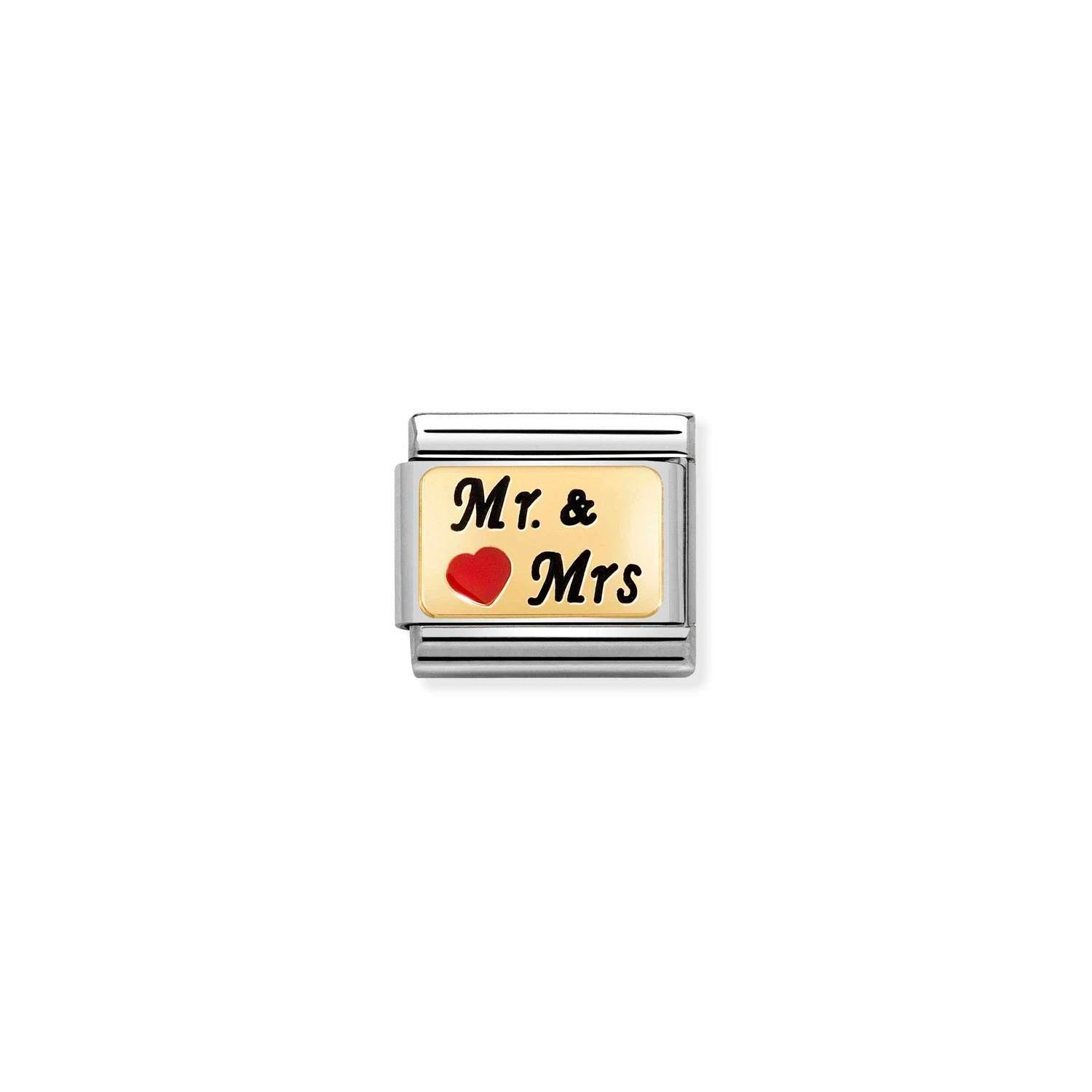 Nomination Classic Gold Mr and Mrs with HEART Charm