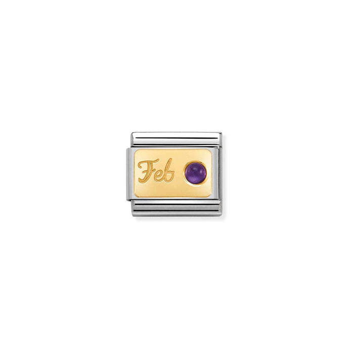 Nomination Classic MONTH STONE Gold February AMETHYST Charm