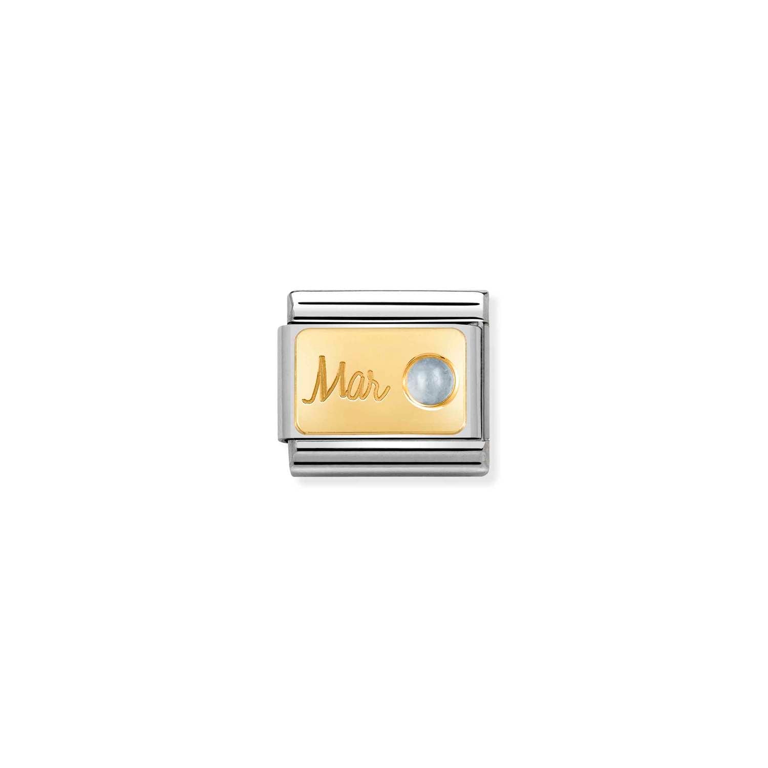 Nomination Classic MONTH STONE Gold March AQUAMARINE Charm