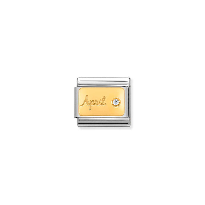 Nomination Classic MONTH STONE Gold April DIAMOND Charm