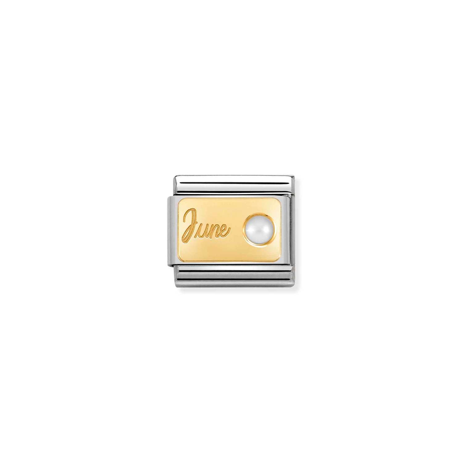Nomination Classic MONTH STONE Gold June WHITE PEARL Charm
