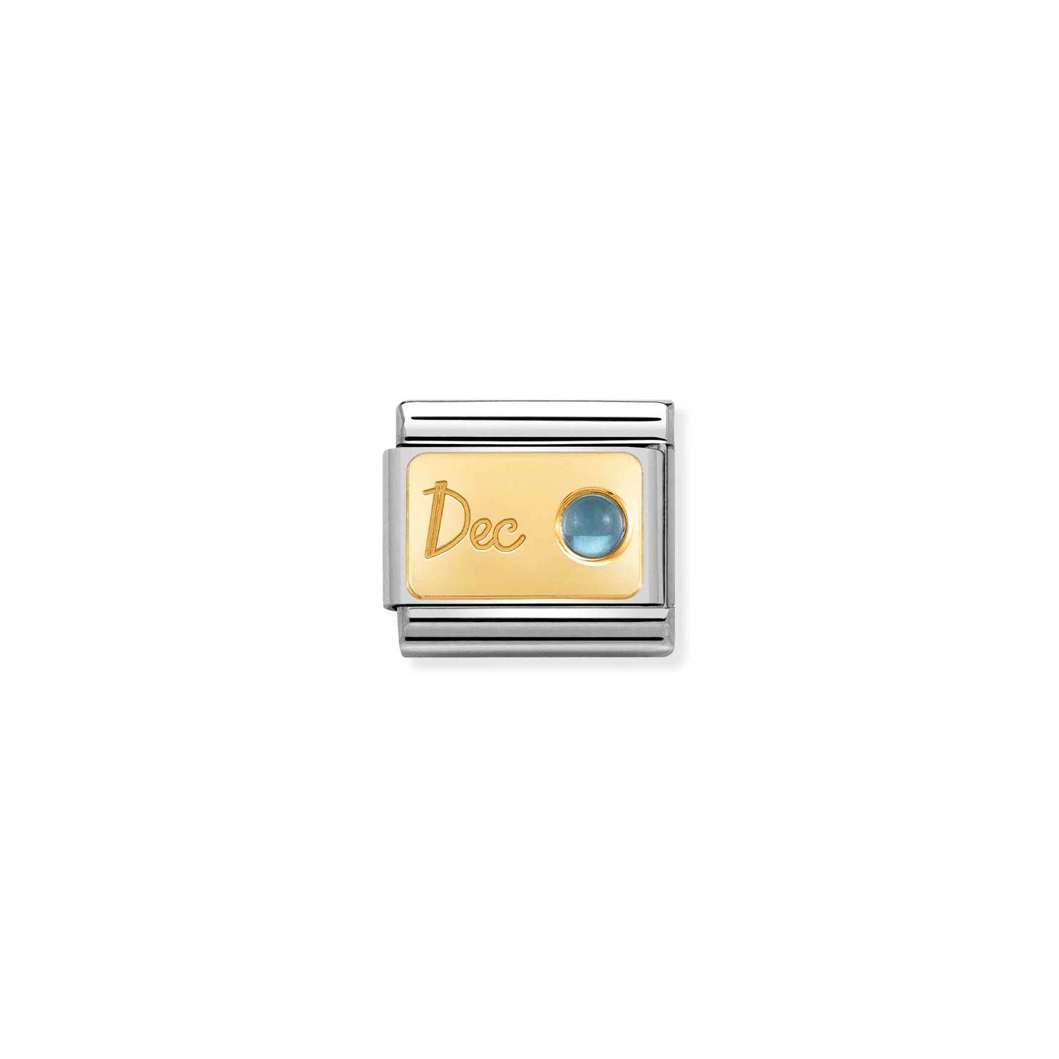 Nomination Classic MONTH STONE Gold December LIGHT BLUE TOPAZ Charm
