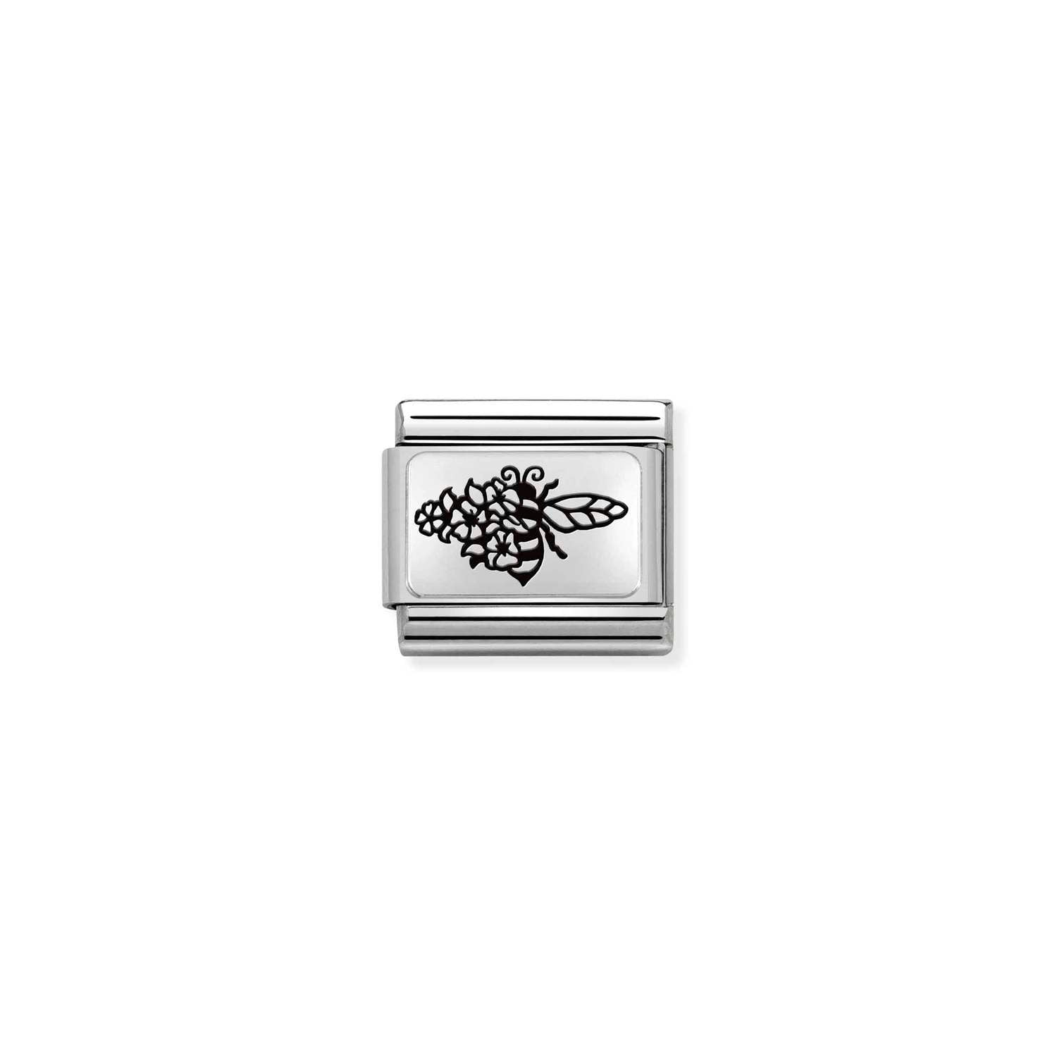 Nomination Classic PLATES Silver Bee Floral Charm