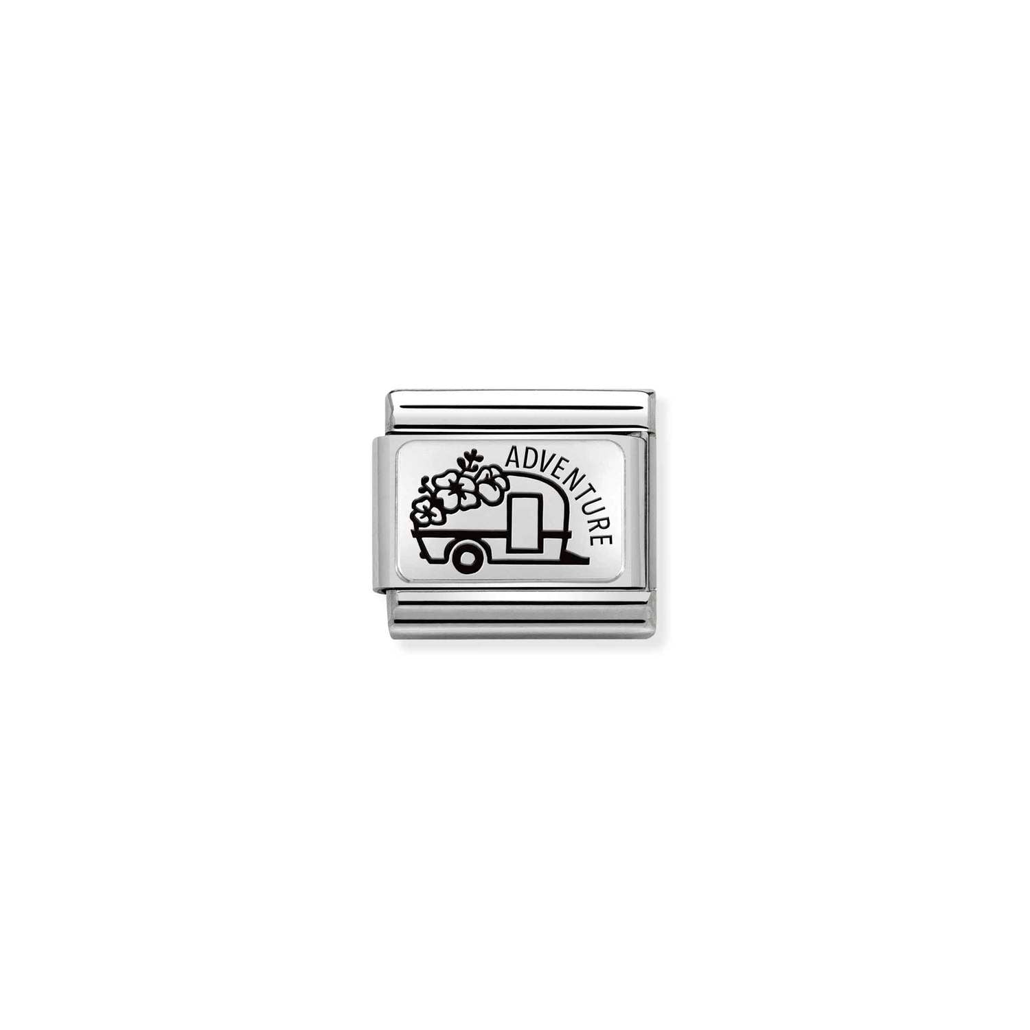 Nomination Classic PLATES Silver Caravan Floral Charm