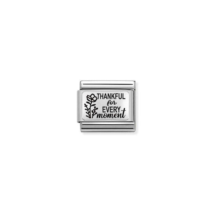 Nomination Classic PLATES Silver Thankful for every moment Charm