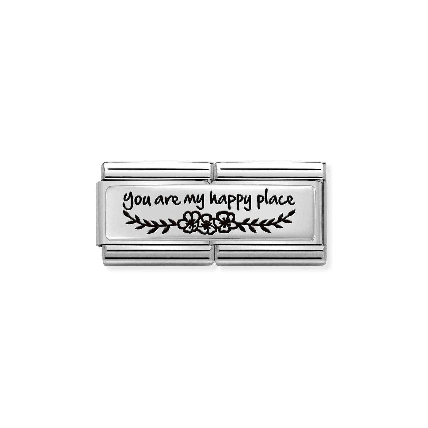 Nomination DOUBLE Classic ENGRAVED Silver You are my happy place Charm