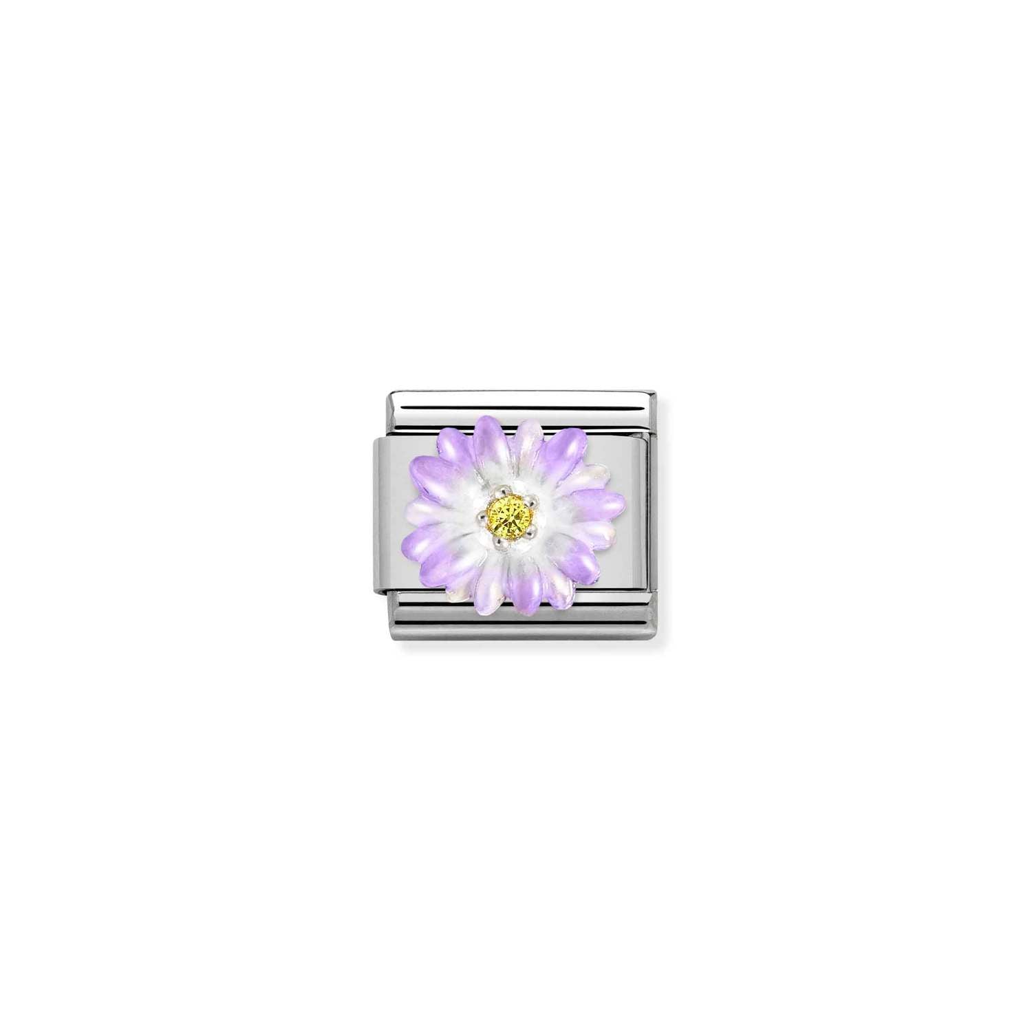 Nomination Classic Silver PURPLE flower Charm