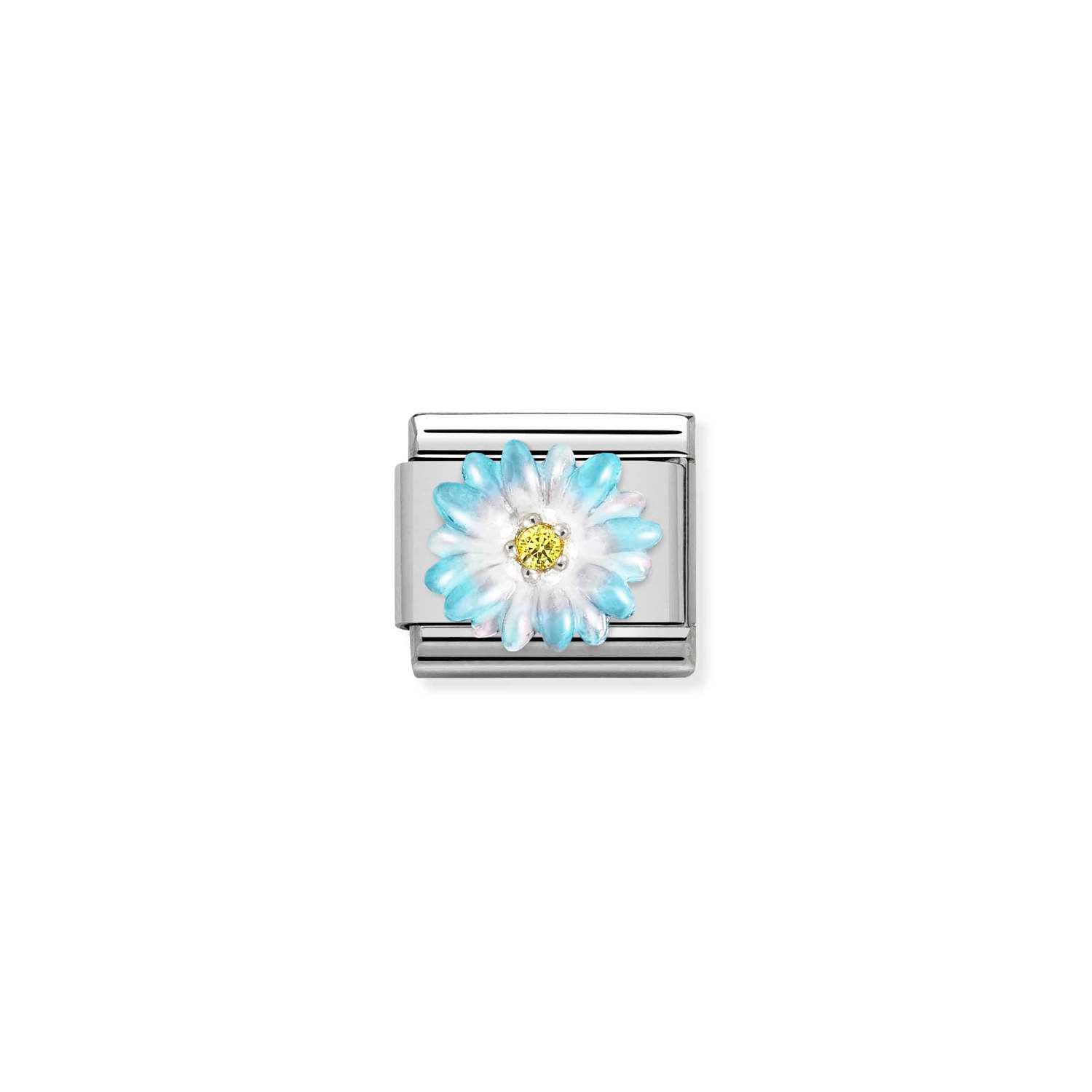 Nomination Classic Silver LIGHT BLUE flower Charm