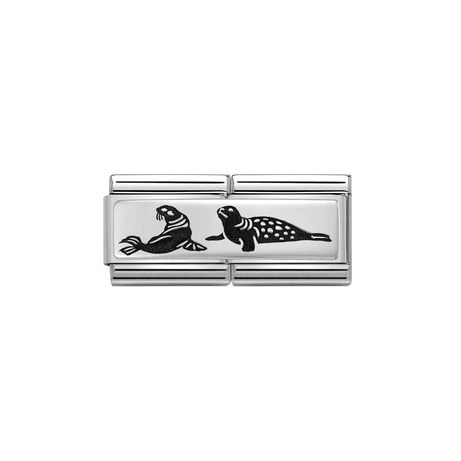 Nomination DOUBLE Classic ENGRAVED Silver Seals Charm