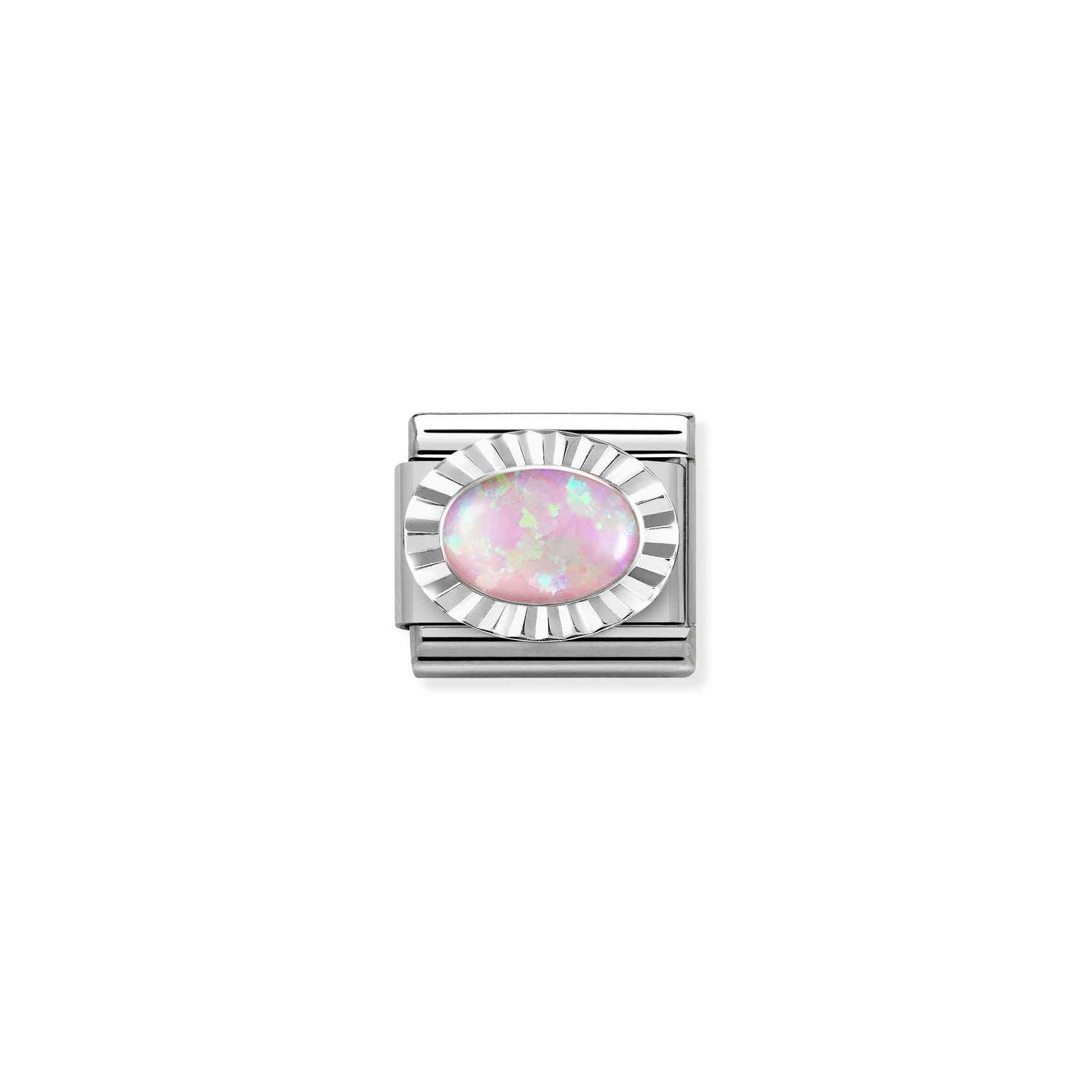 Nomination Classic Silver PINK OPAL Charm