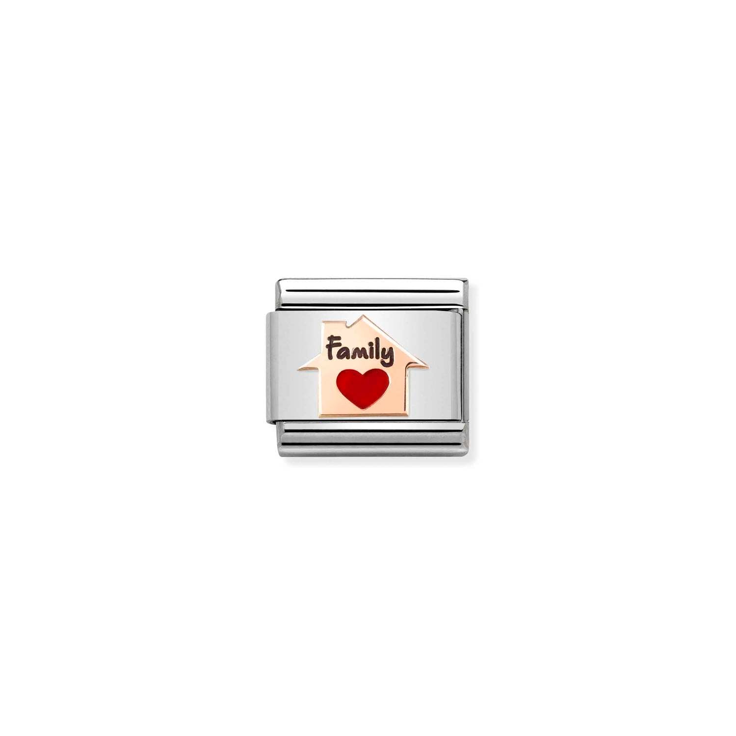 Nomination Classic SYMBOLS 9ct Rose Gold Red Heart House Charm