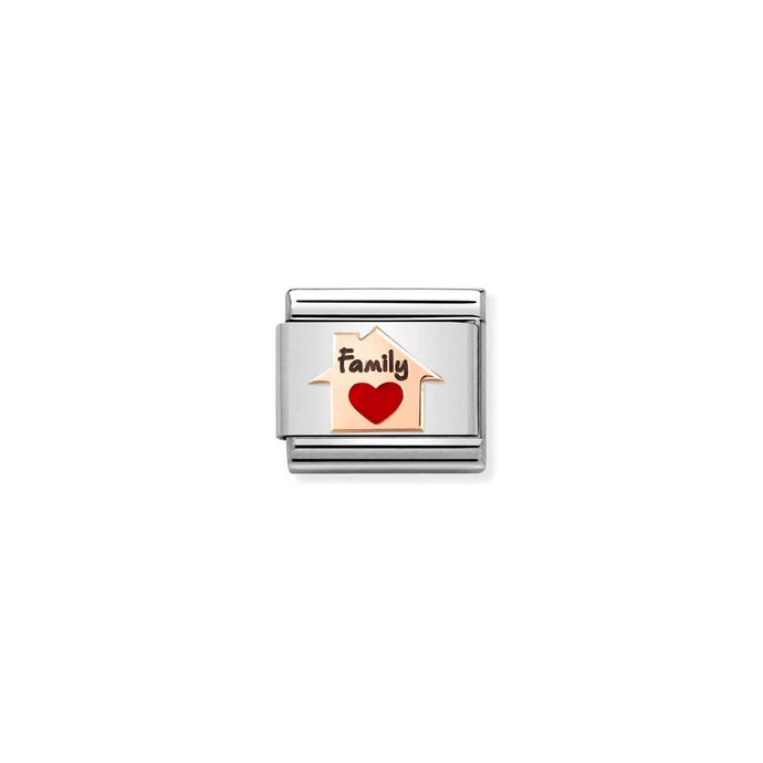 Nomination Classic SYMBOLS 9ct Rose Gold Red Heart House Charm