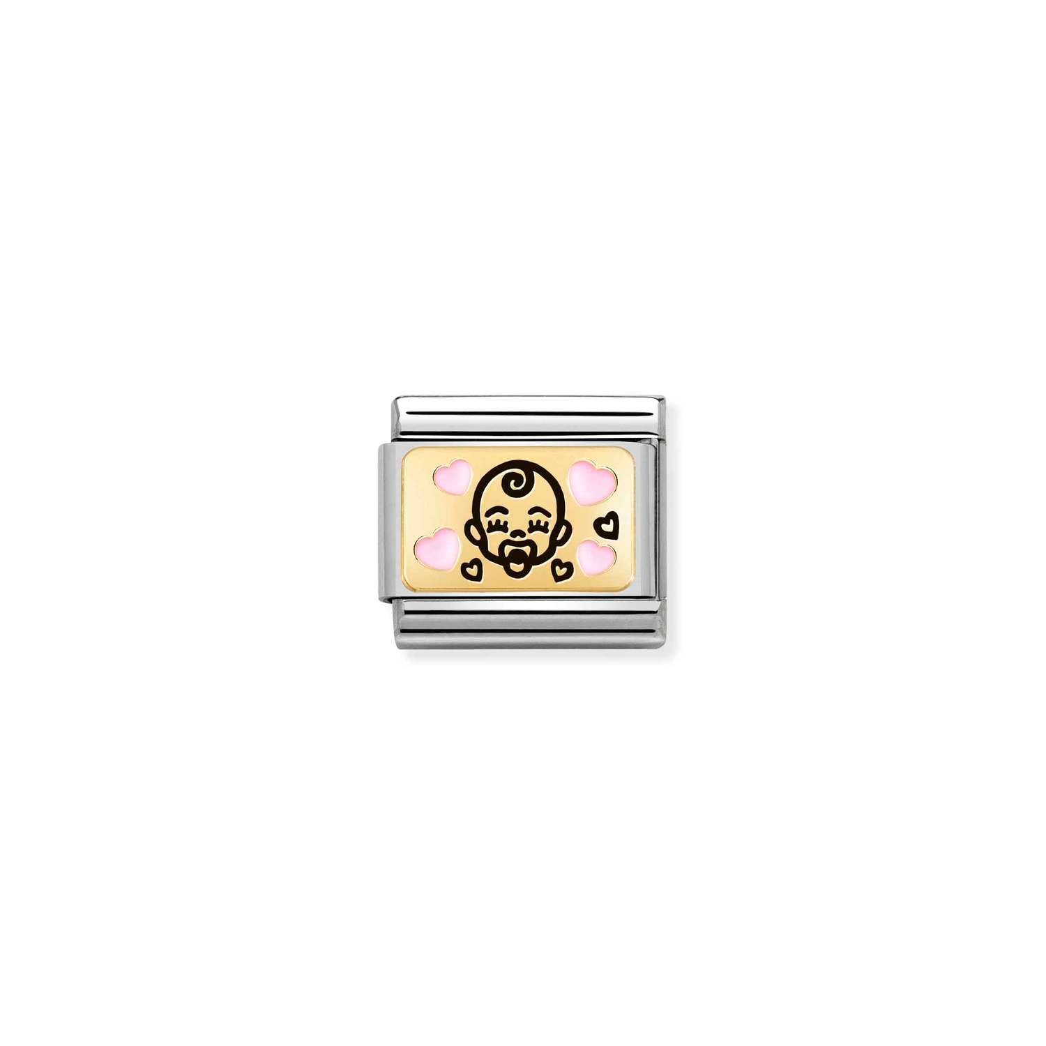 Nomination Classic PLATES Gold Pink baby Charm