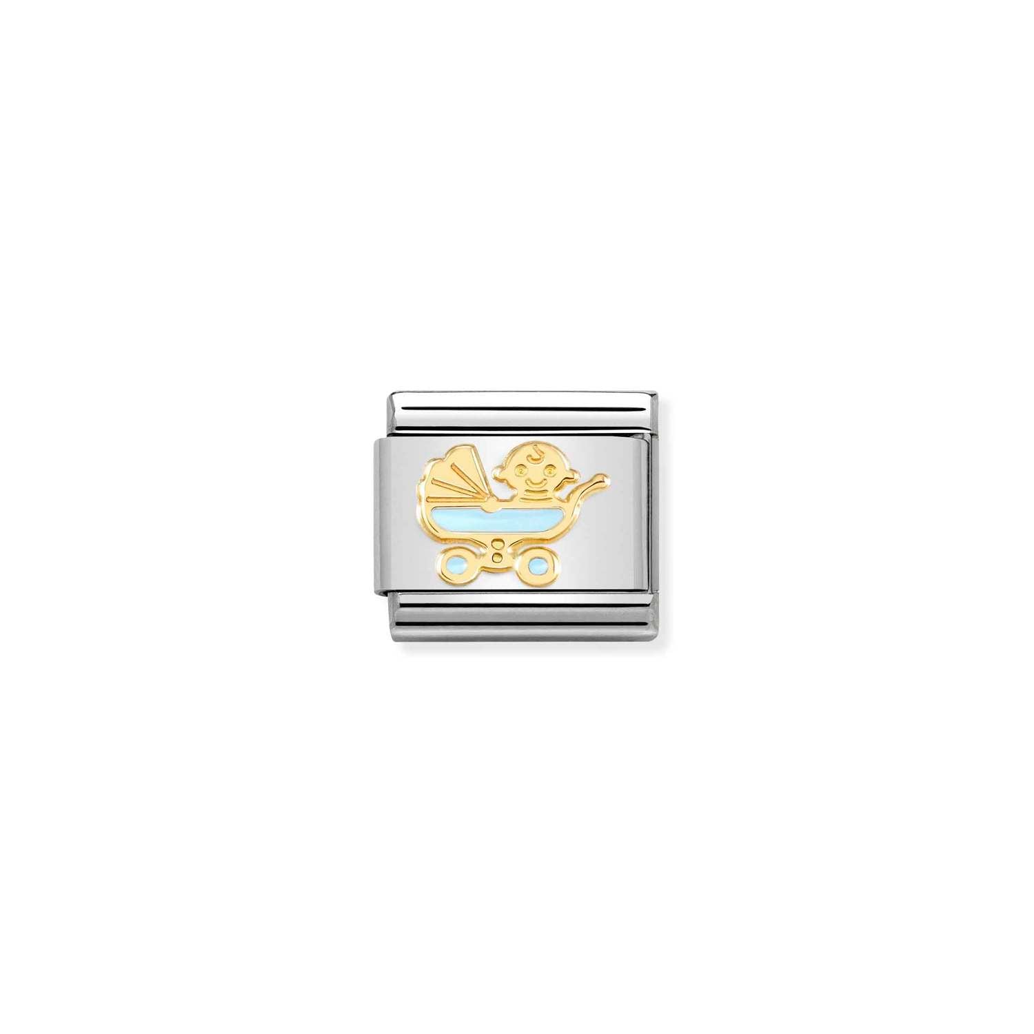 Nomination Classic Gold New light blue baby pram Charm