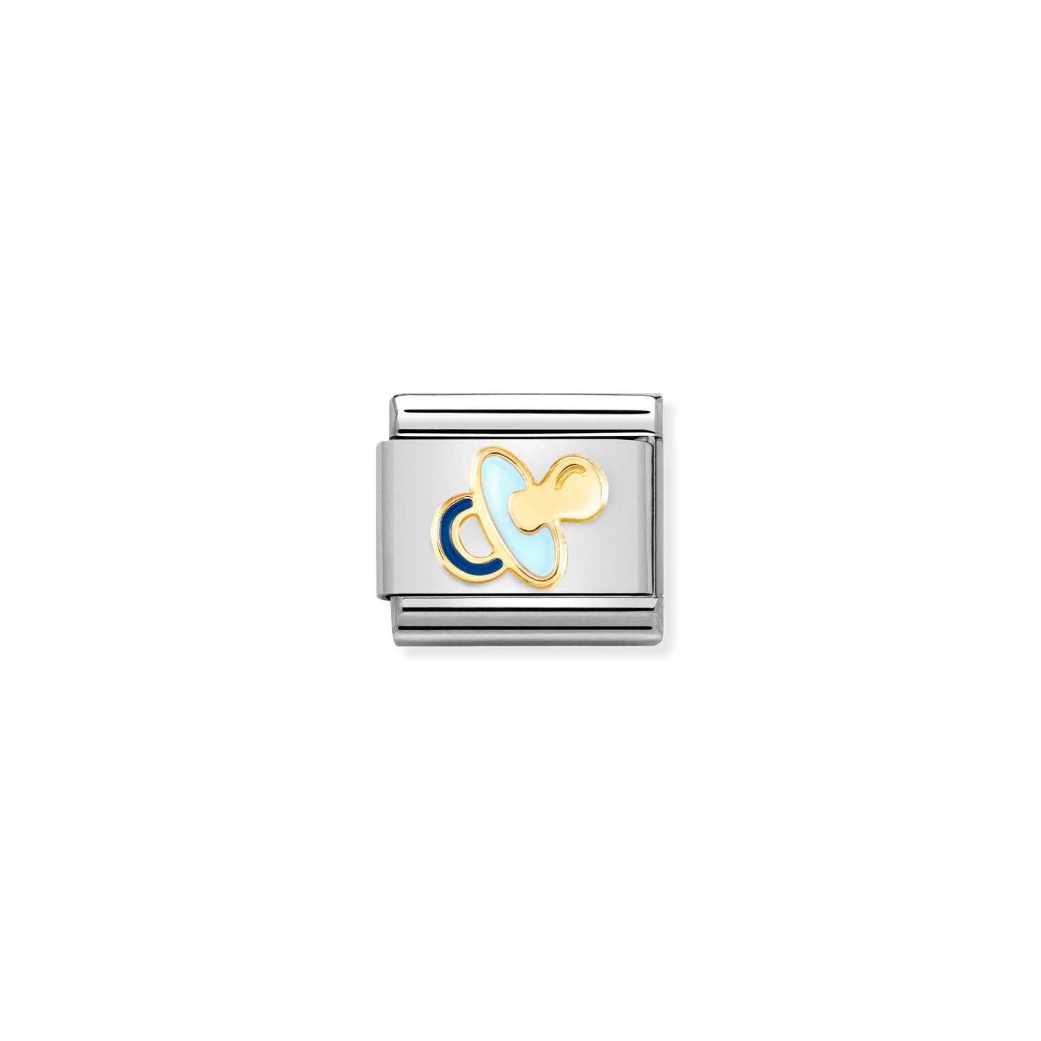 Nomination Classic Gold New light blue pacifier Charm