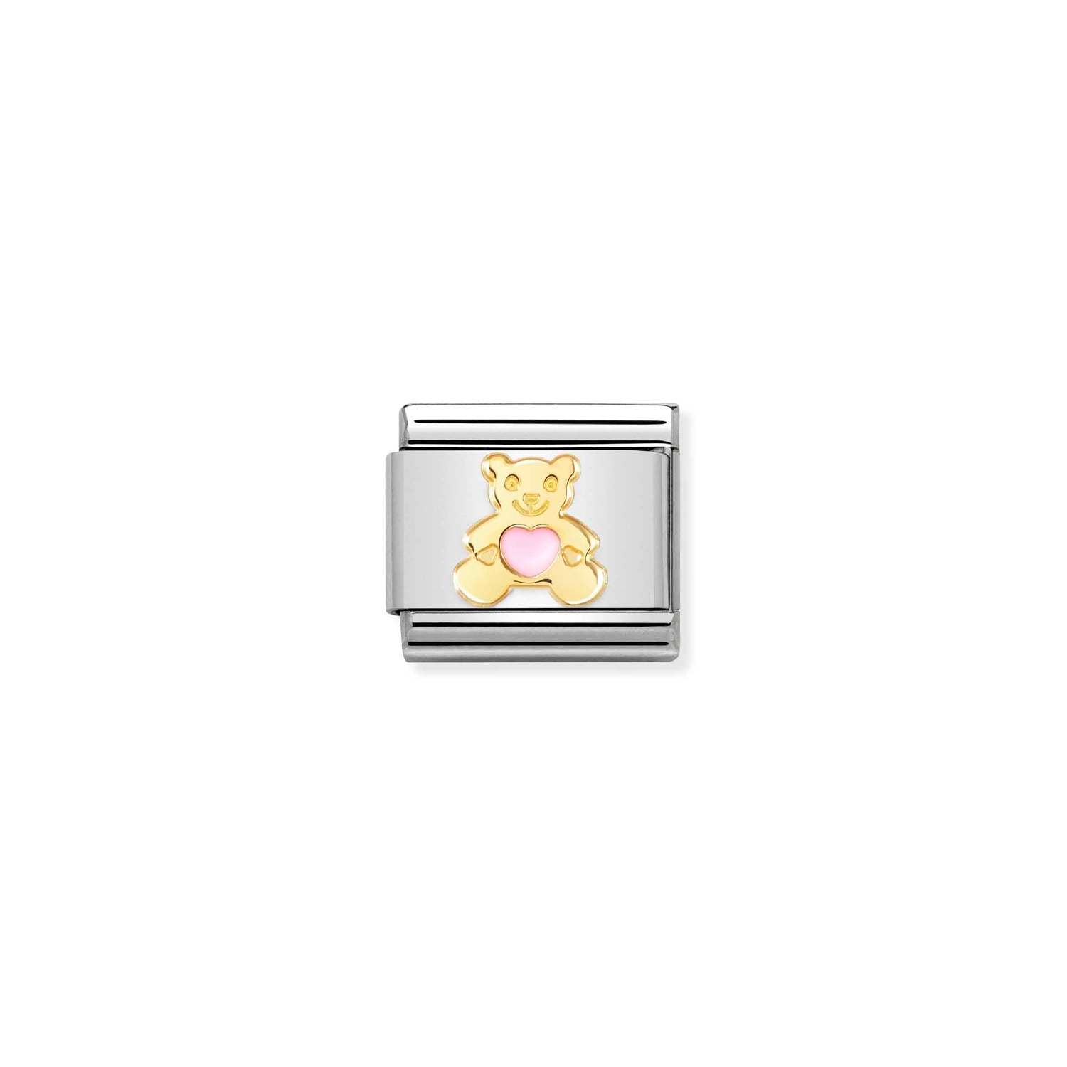 Nomination Classic Gold Pink Bear Charm