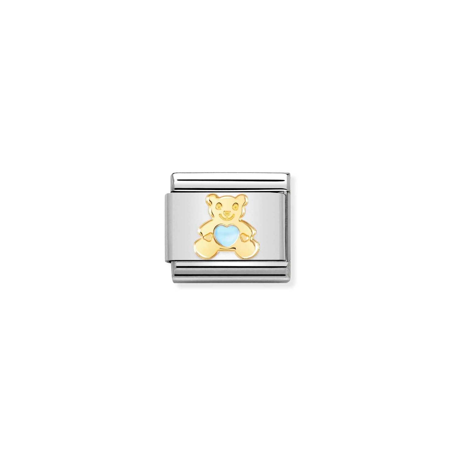 Nomination Classic Gold Light Blue Bear Charm
