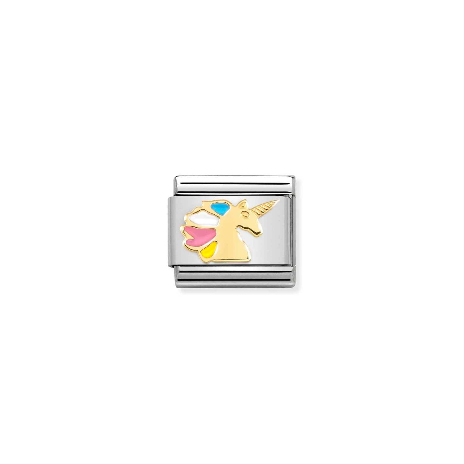 Nomination Classic Gold Multicolor Unicorn Charm