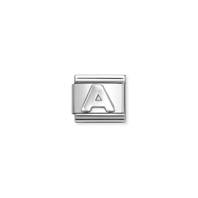 Nomination Classic oxidized LETTERS in Silver A Charm