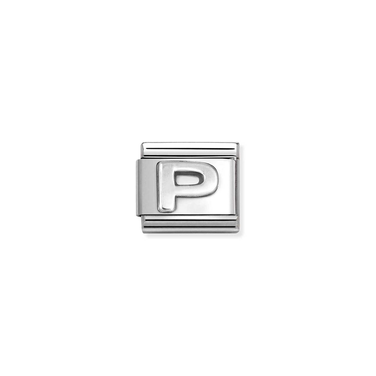 Nomination Classic oxidized LETTERS in Silver P Charm