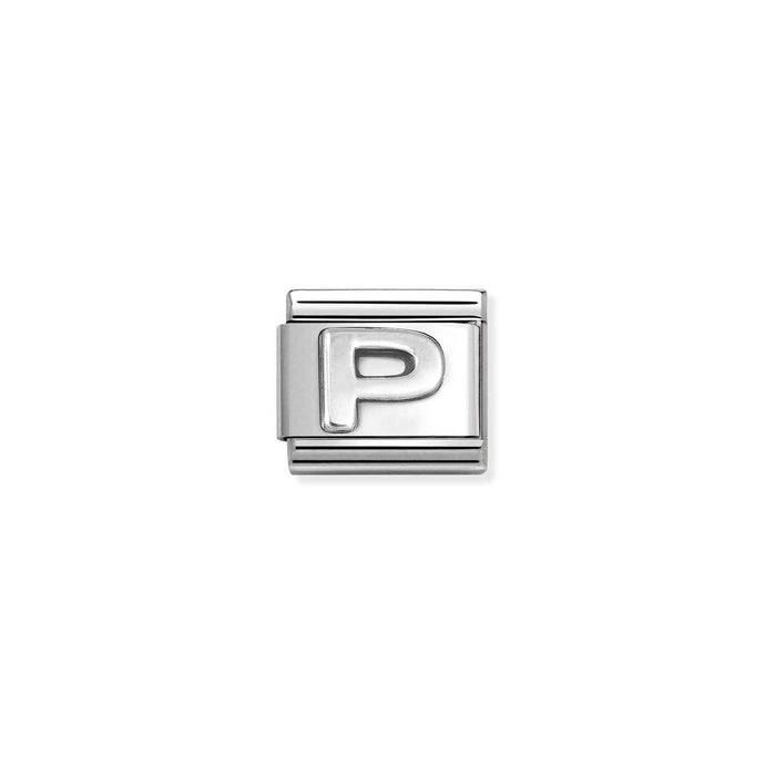 Nomination Classic oxidized LETTERS in Silver P Charm