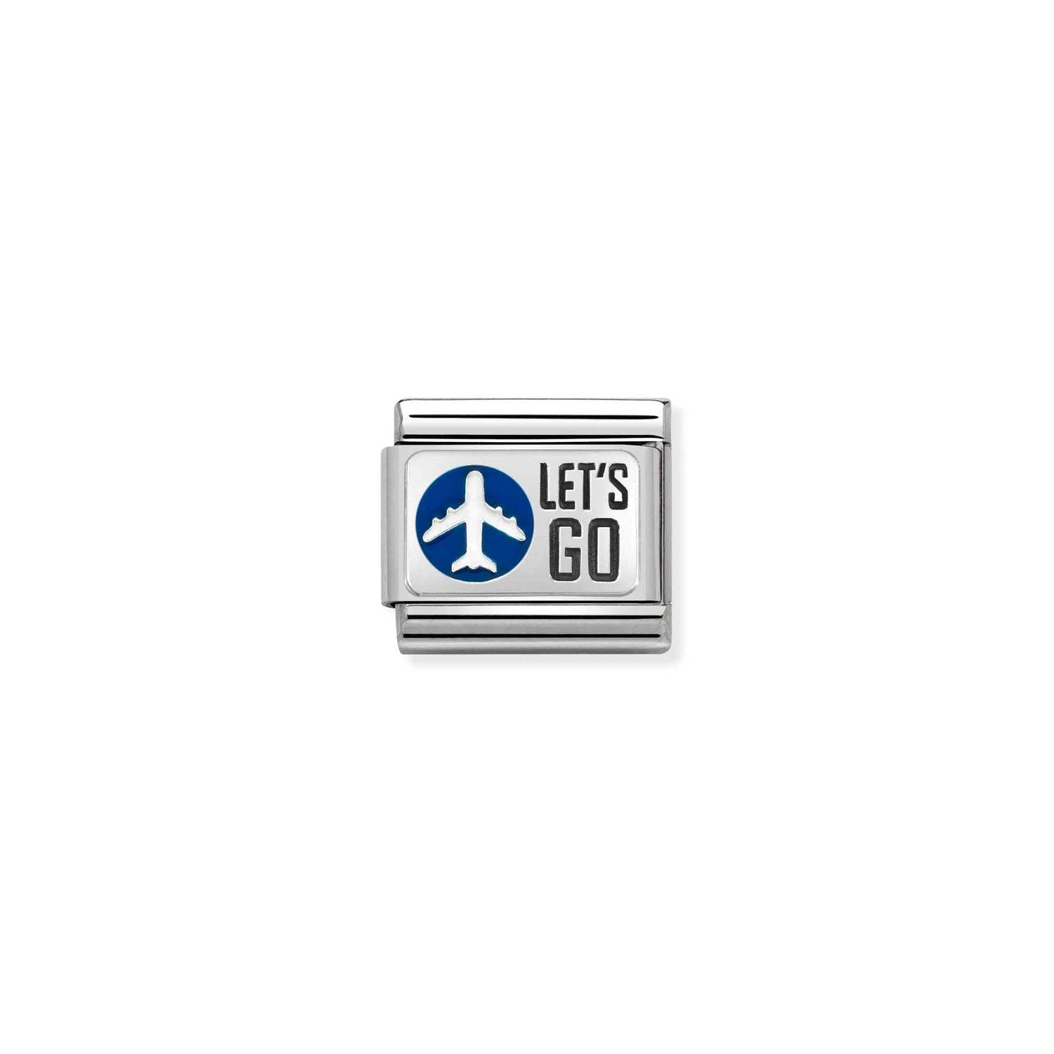 Nomination CL PLATES SYMBOLS in stainless steel, 925 sterling silver and enamel Let's go Charm