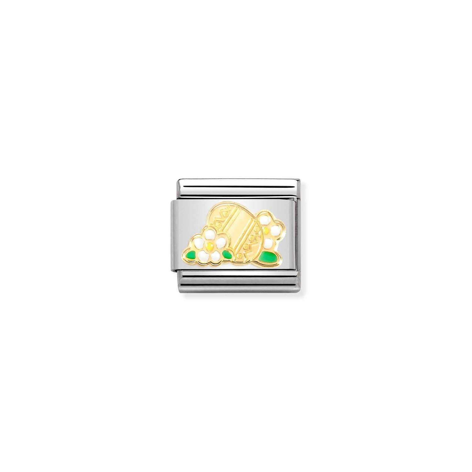 Nomination Classic Gold Easter egg with flowers Charm