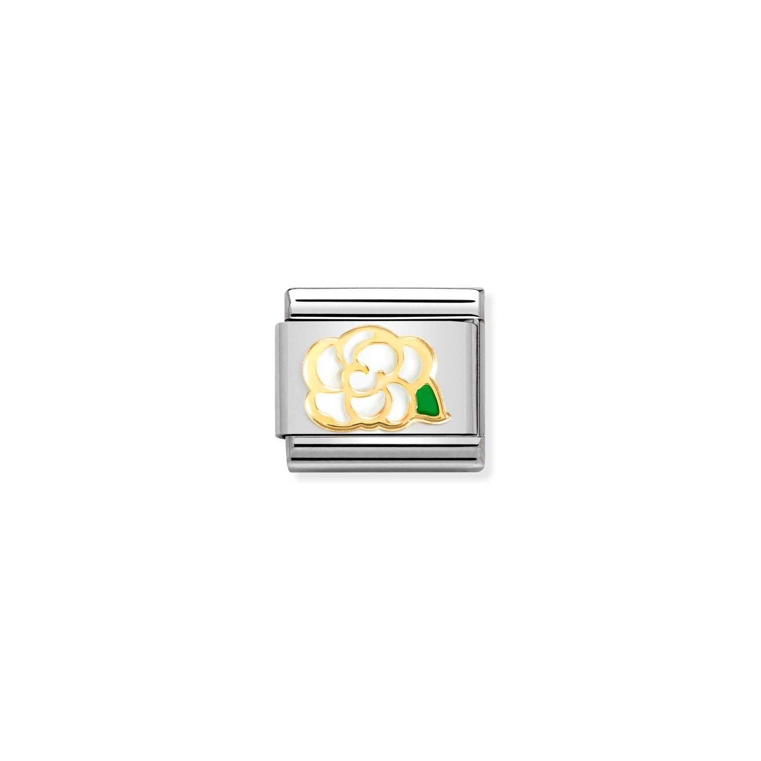 Nomination Classic Gold WHITE Camellia Charm