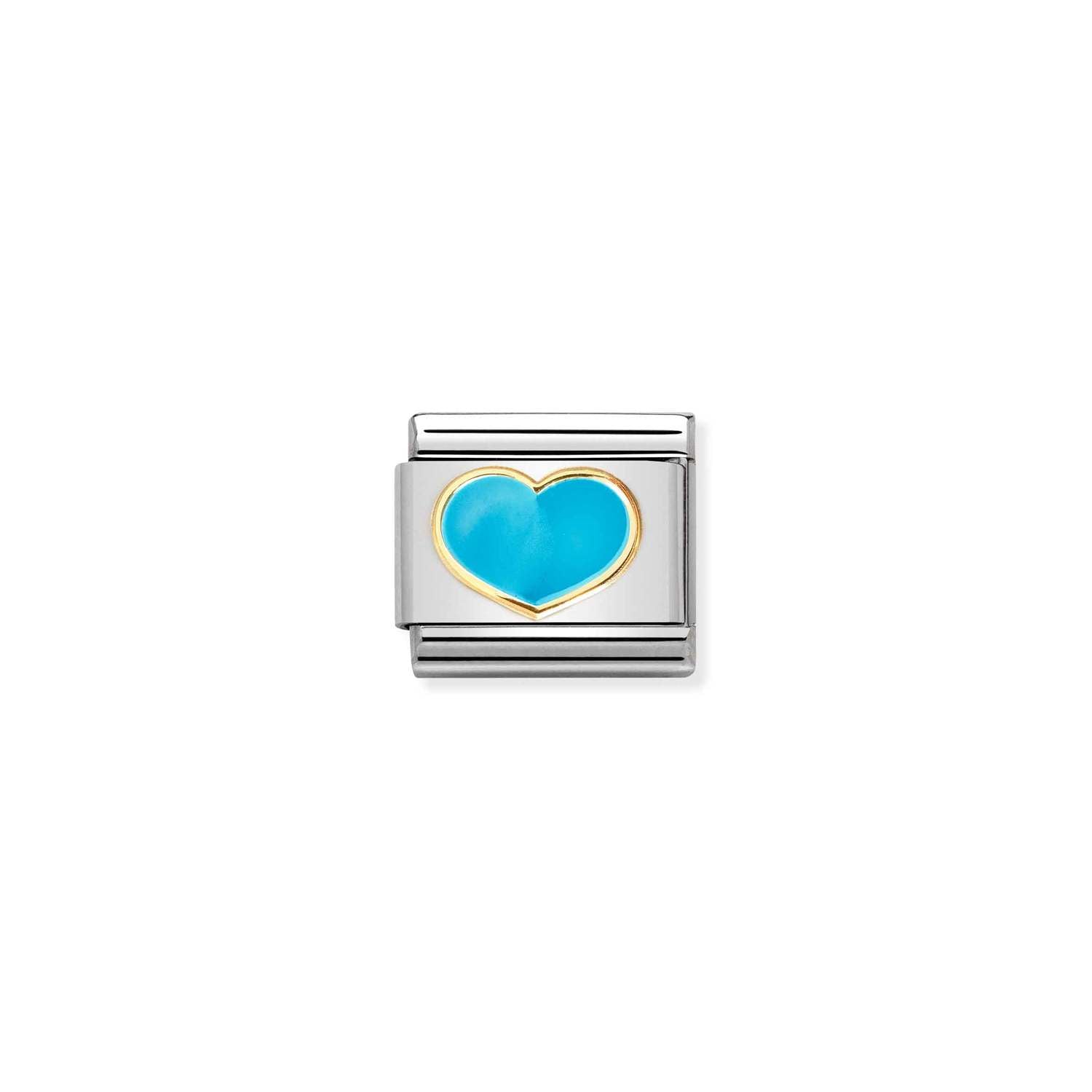 Nomination Classic LOVE 2 Gold TURQUOISE heart Charm