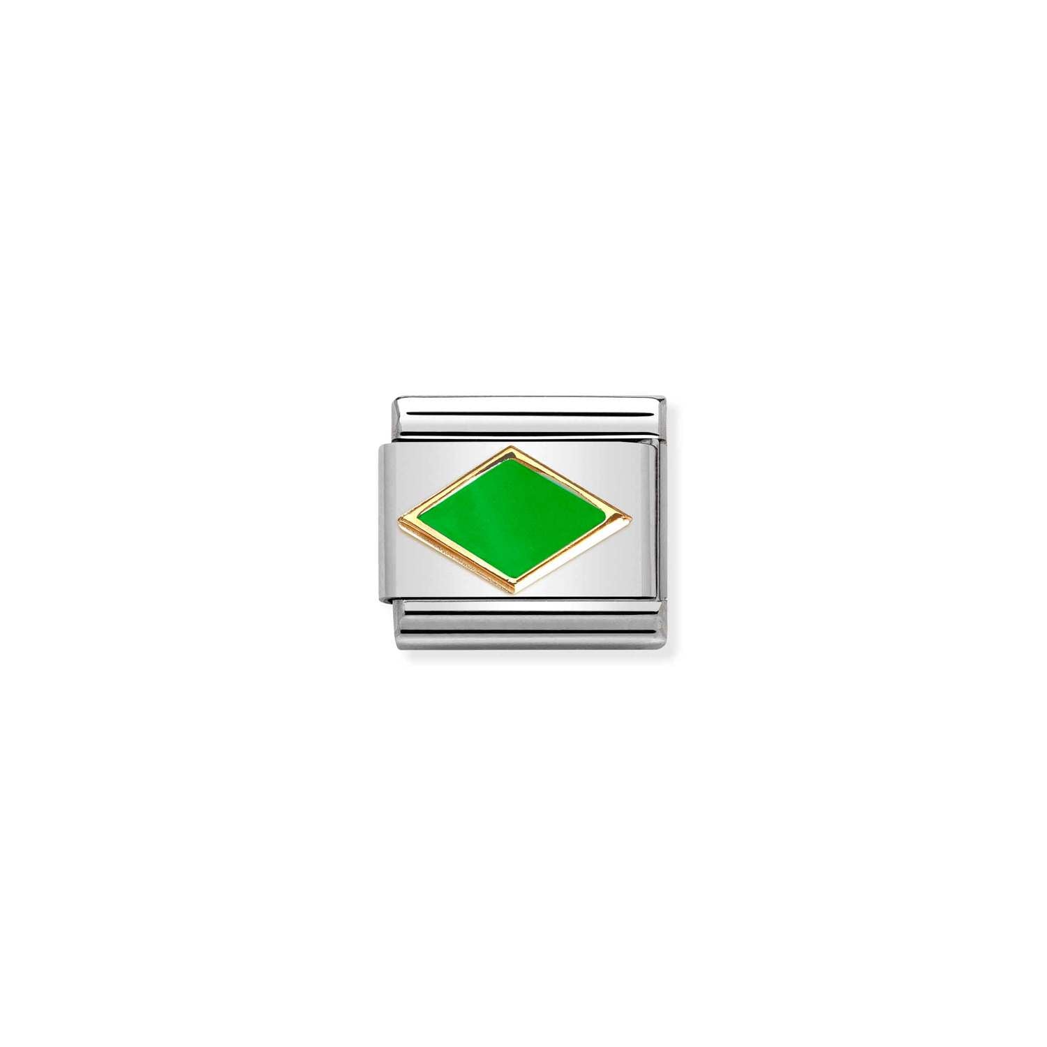 Nomination Classic Gold GREEN APPLE rhombus Charm
