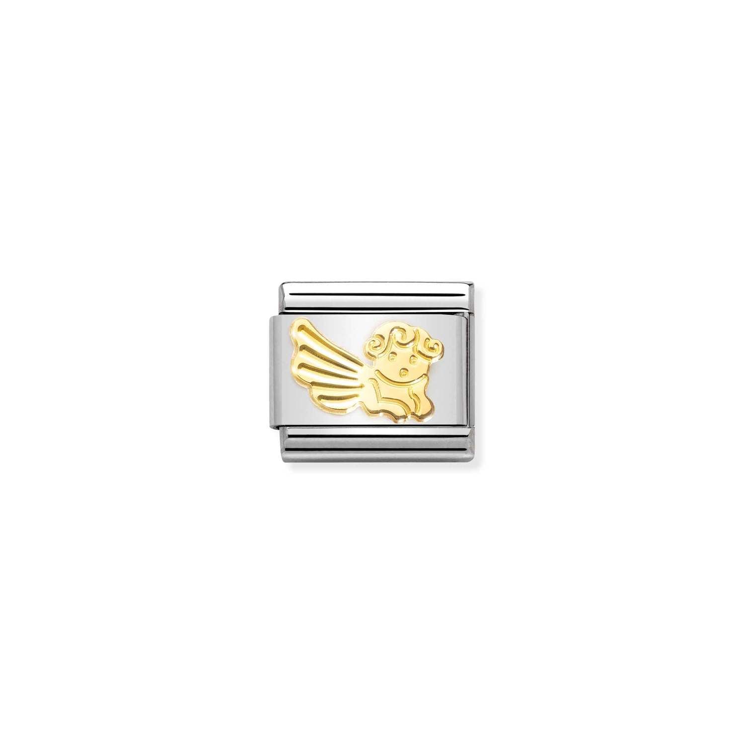 Nomination Classic Gold Diamond-coated Angel Charm