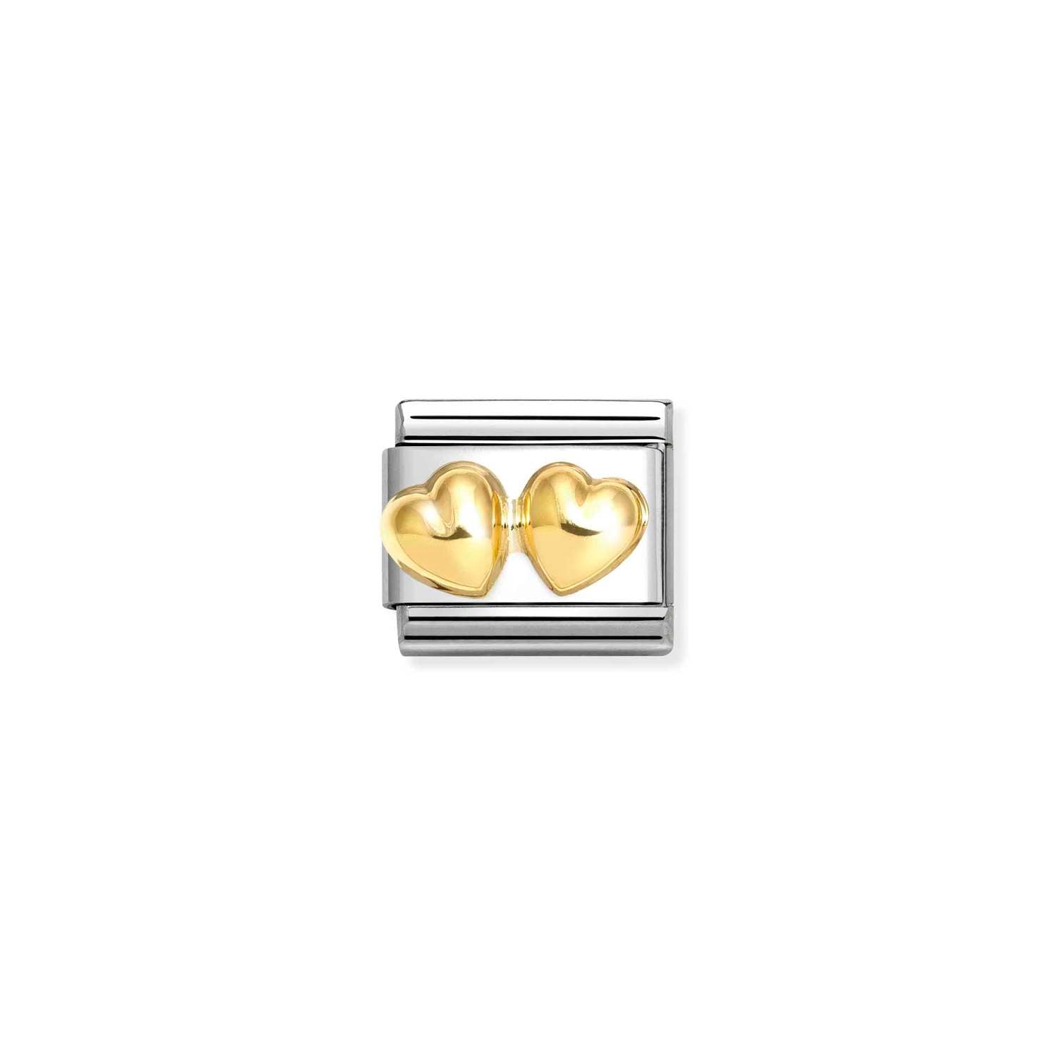 Nomination Classic Gold Double rounded hearts Charm