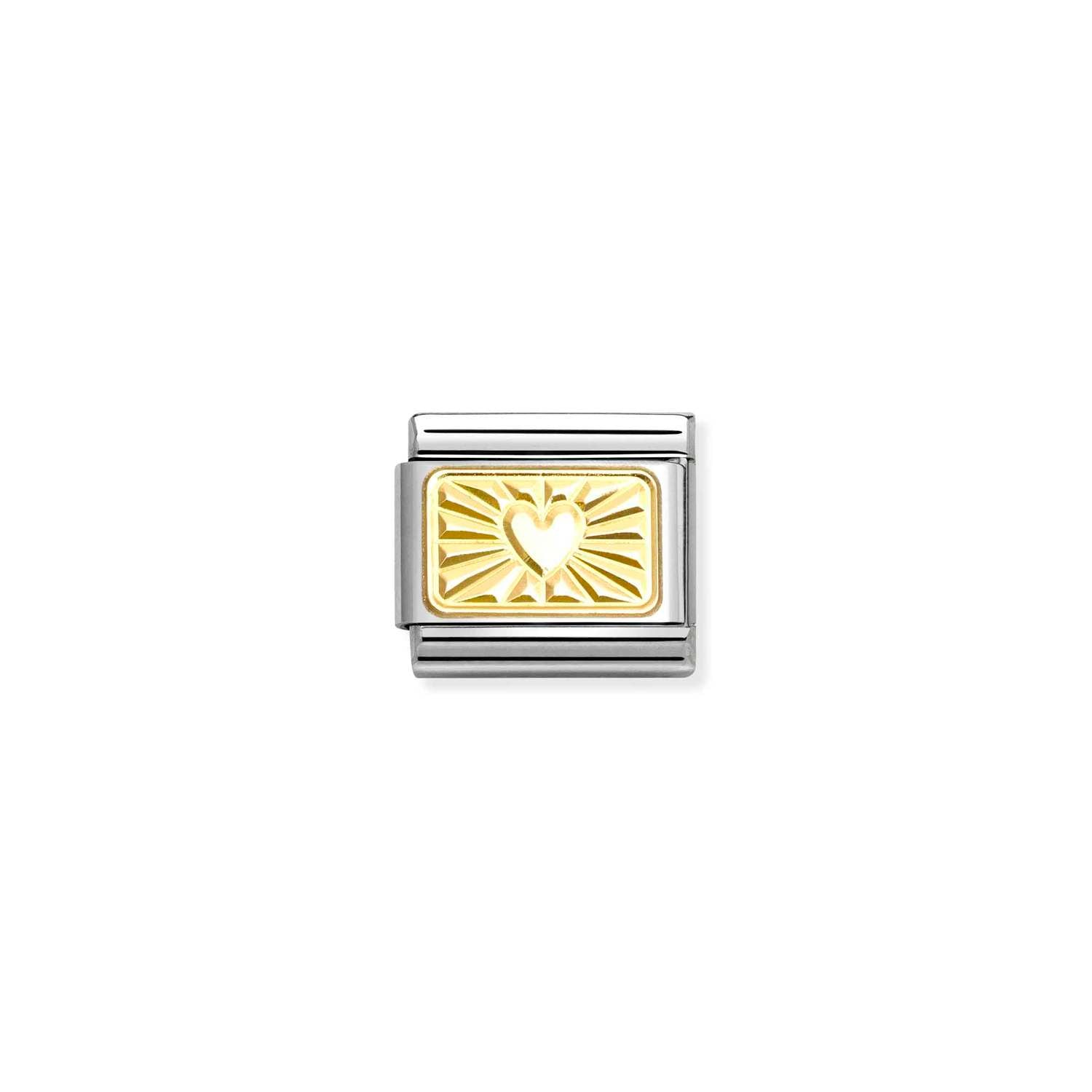 Nomination Classic Gold CUSTOM Diamond heart Charm