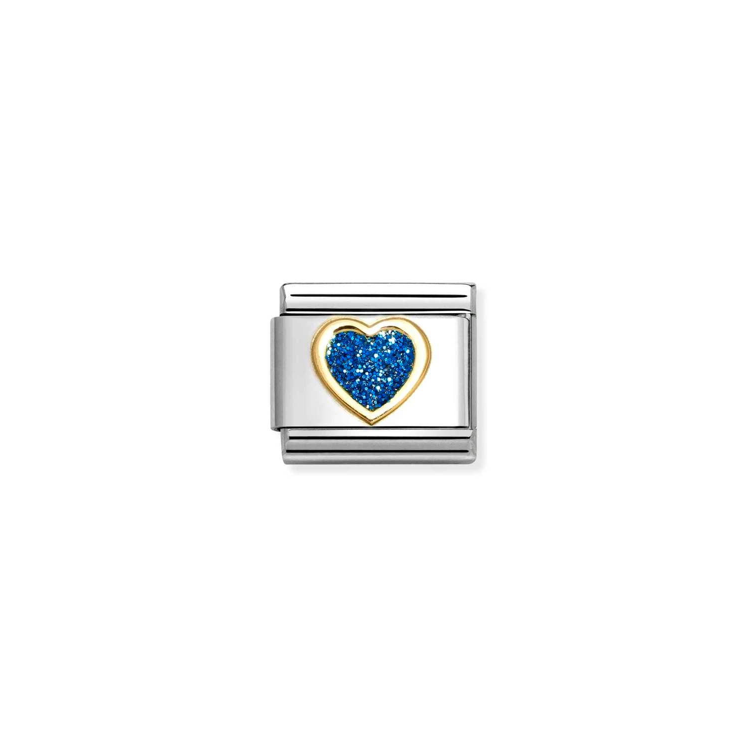 Nomination Classic Gold BLUE heart Charm