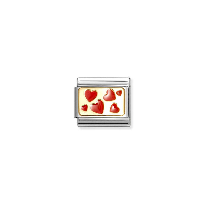 Nomination Classic Gold Hearts plate Charm