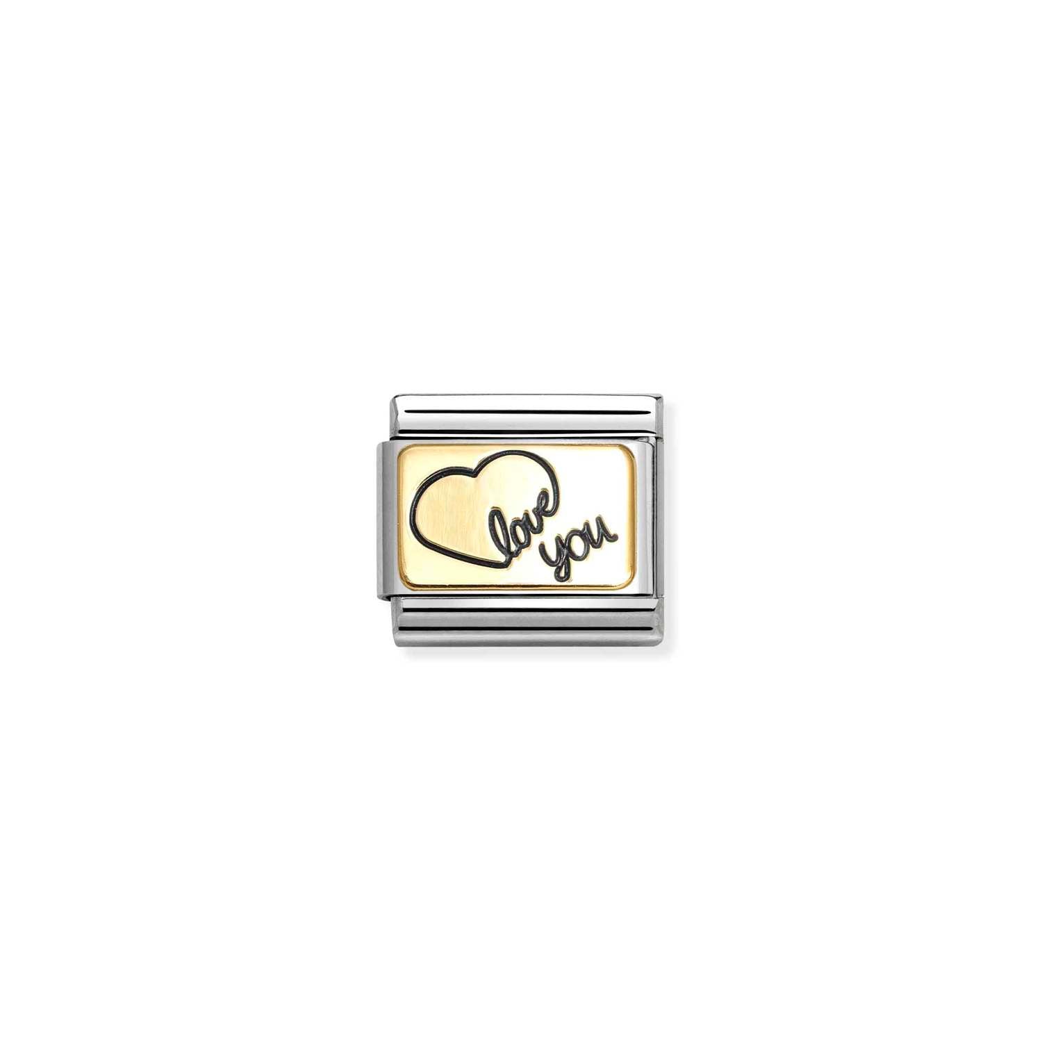 Nomination Classic Gold Heart love you Charm