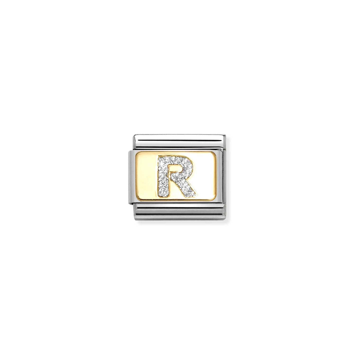 Nomination Classic GLITTER LETTER Gold R Charm