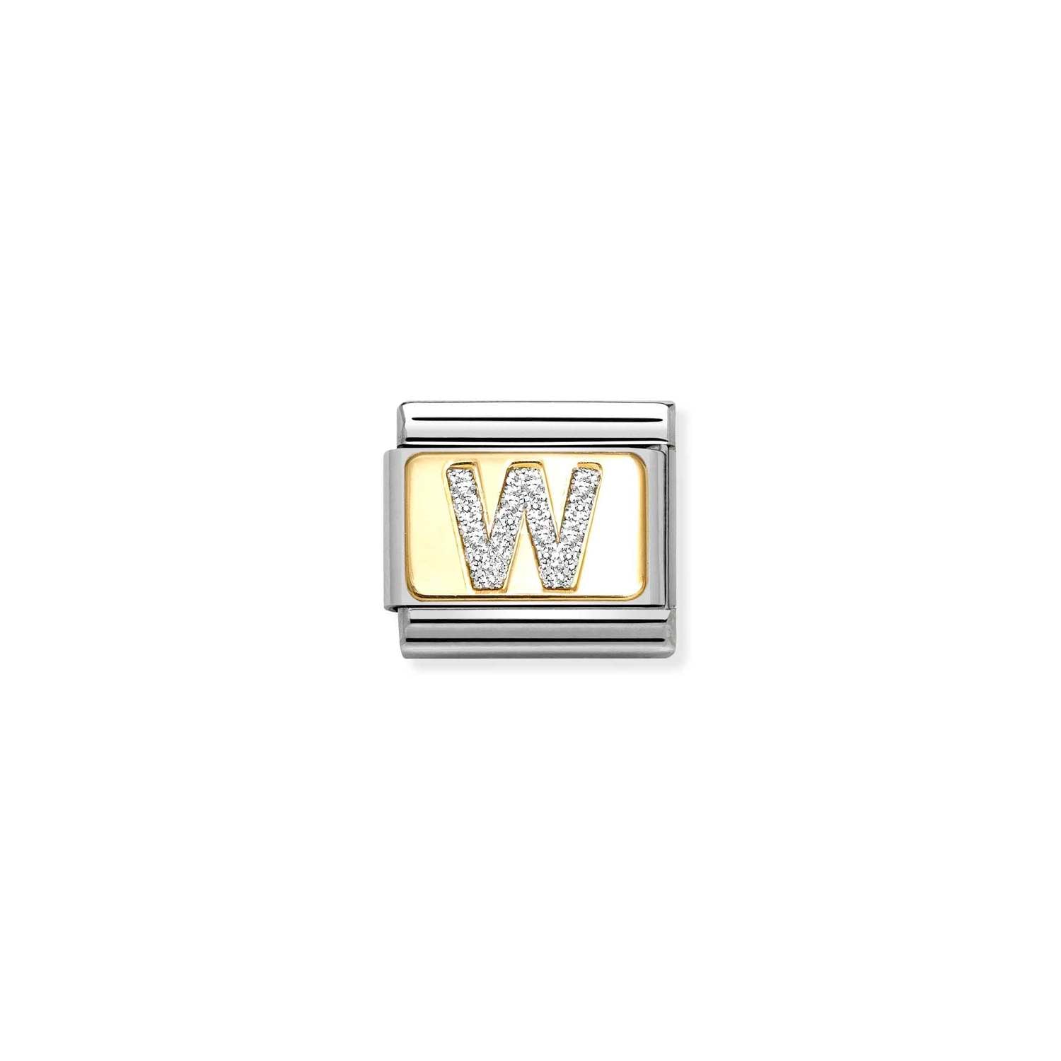 Nomination Classic GLITTER LETTER Gold W Charm
